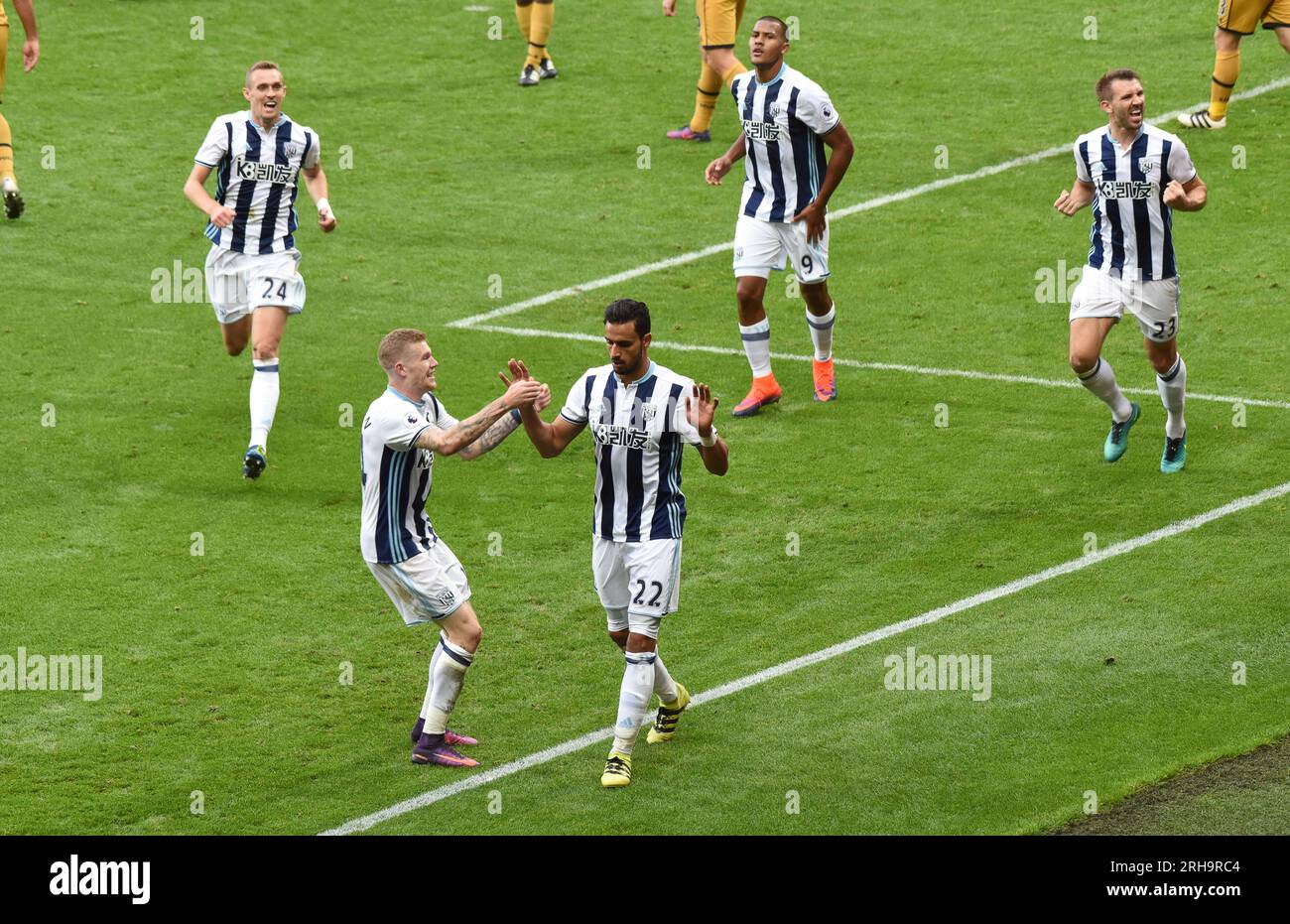 Nacer Chadli of West Bromwich celebrates after scoring a goal to make it 1-0 Premier League - West Bromwich Albion v Tottenham Hotspur 15/10/2016 Stock Photo