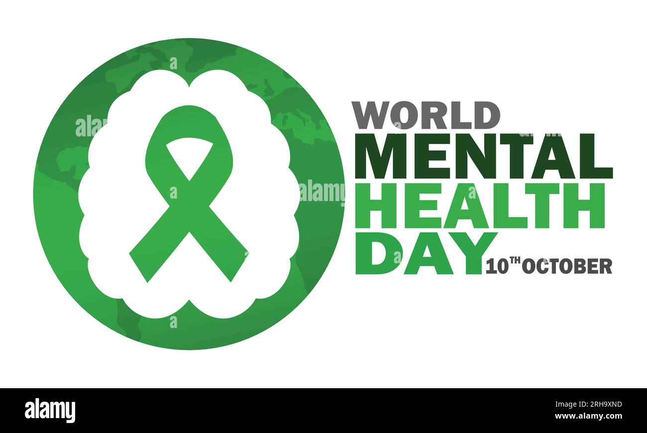 World Mental Health Day Concept. 10th October. Holiday concept. Template for background, banner, card, poster with text inscription. Vector Stock Vector