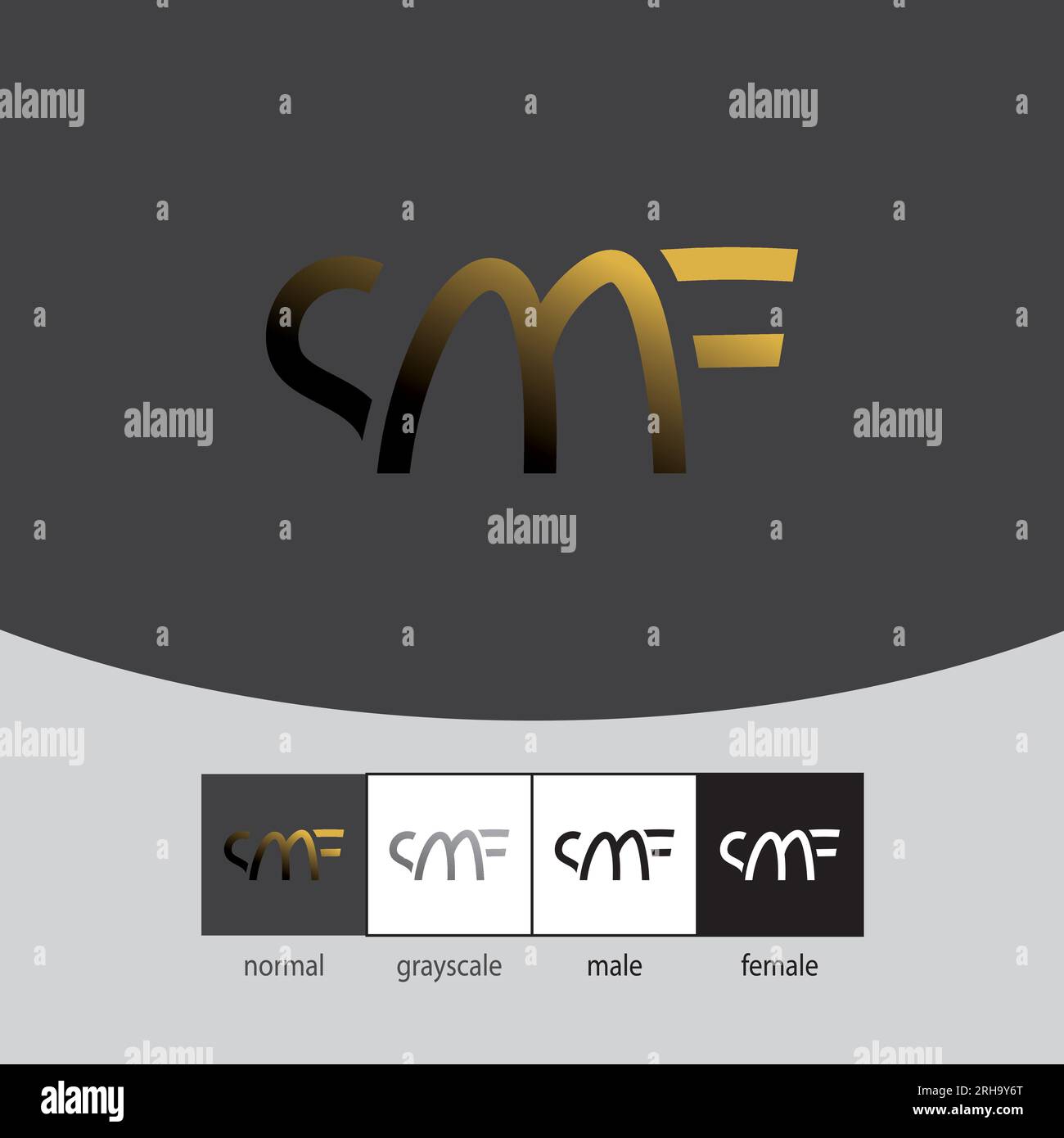 S, M, and F Letter Logo Royal. - Vector Stock Vector