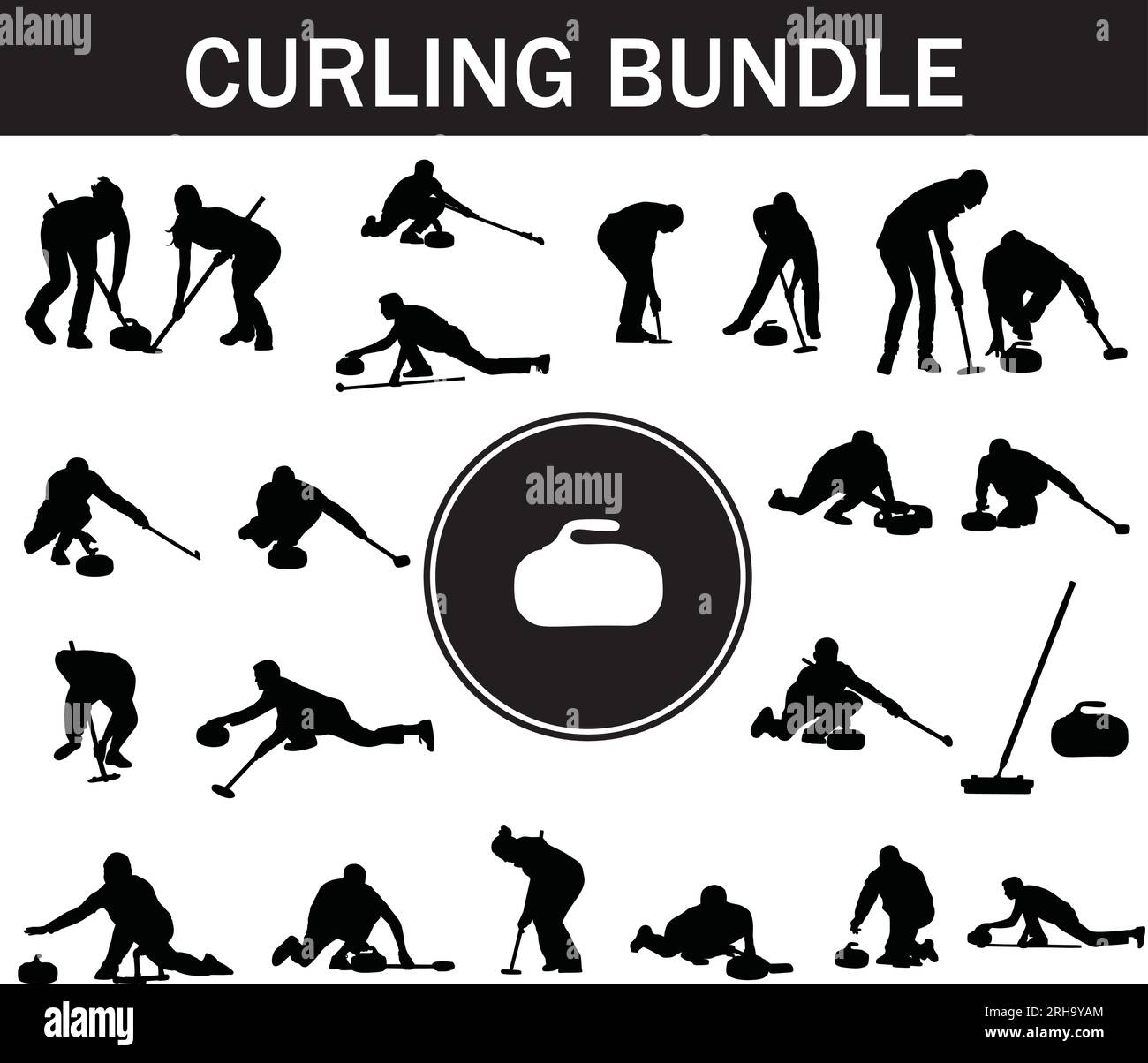 Curling Vector Match broom Stock Vector Images - Alamy