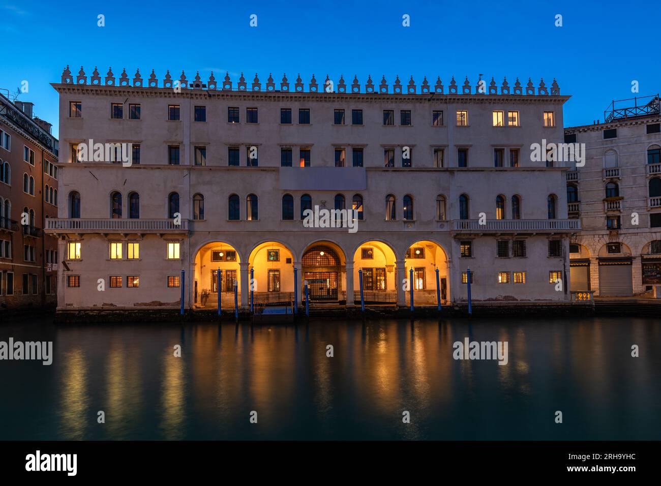 Fondaco dei Tedeschi near Rialto bridge, Venice, in the morning Stock Photo