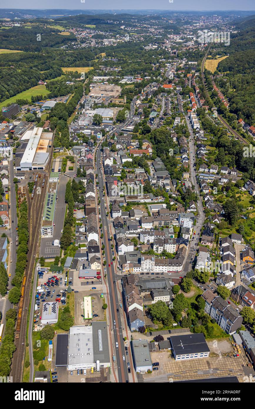 Aerial view, Mühlenstraße industrial park, Neue Feuerwache Haufer Straße, Gevelsberg, Ruhr area, North Rhine-Westphalia, Germany, Mühlenstraße industr Stock Photo