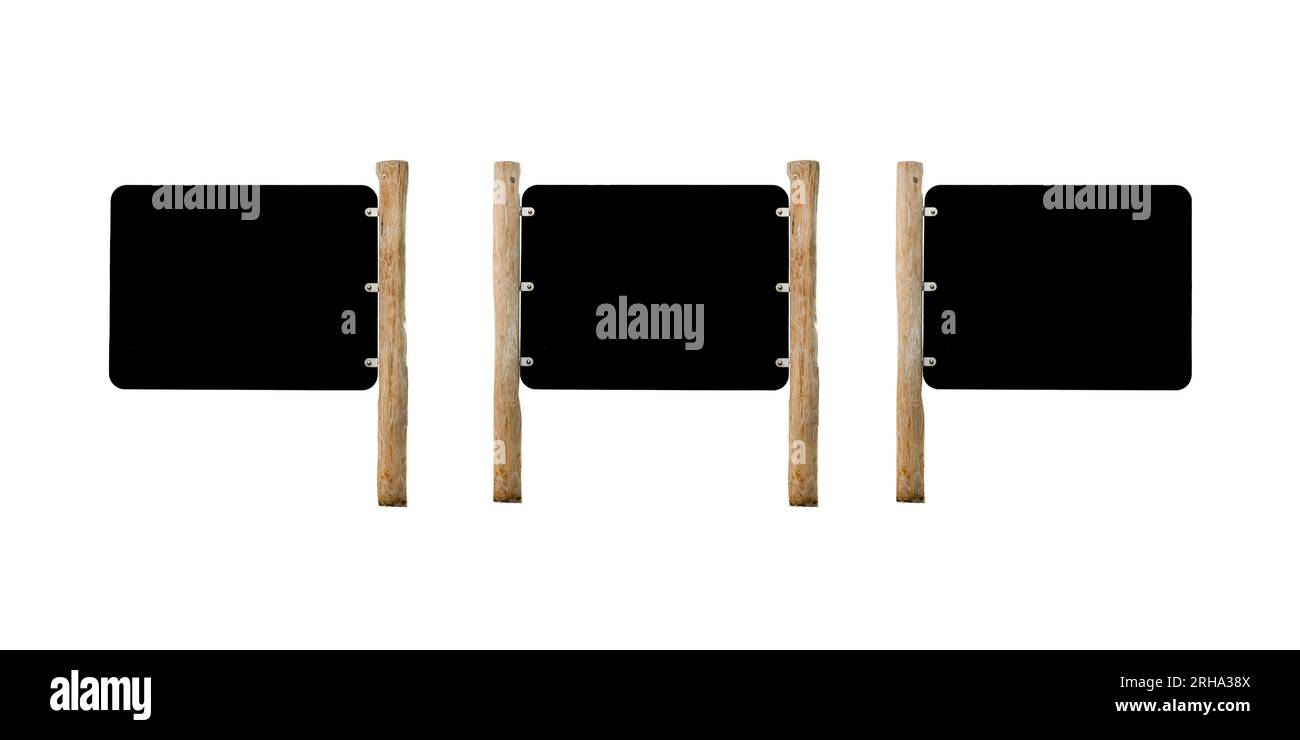 Blackboards isolated on white with clipping path. Set of empty retro