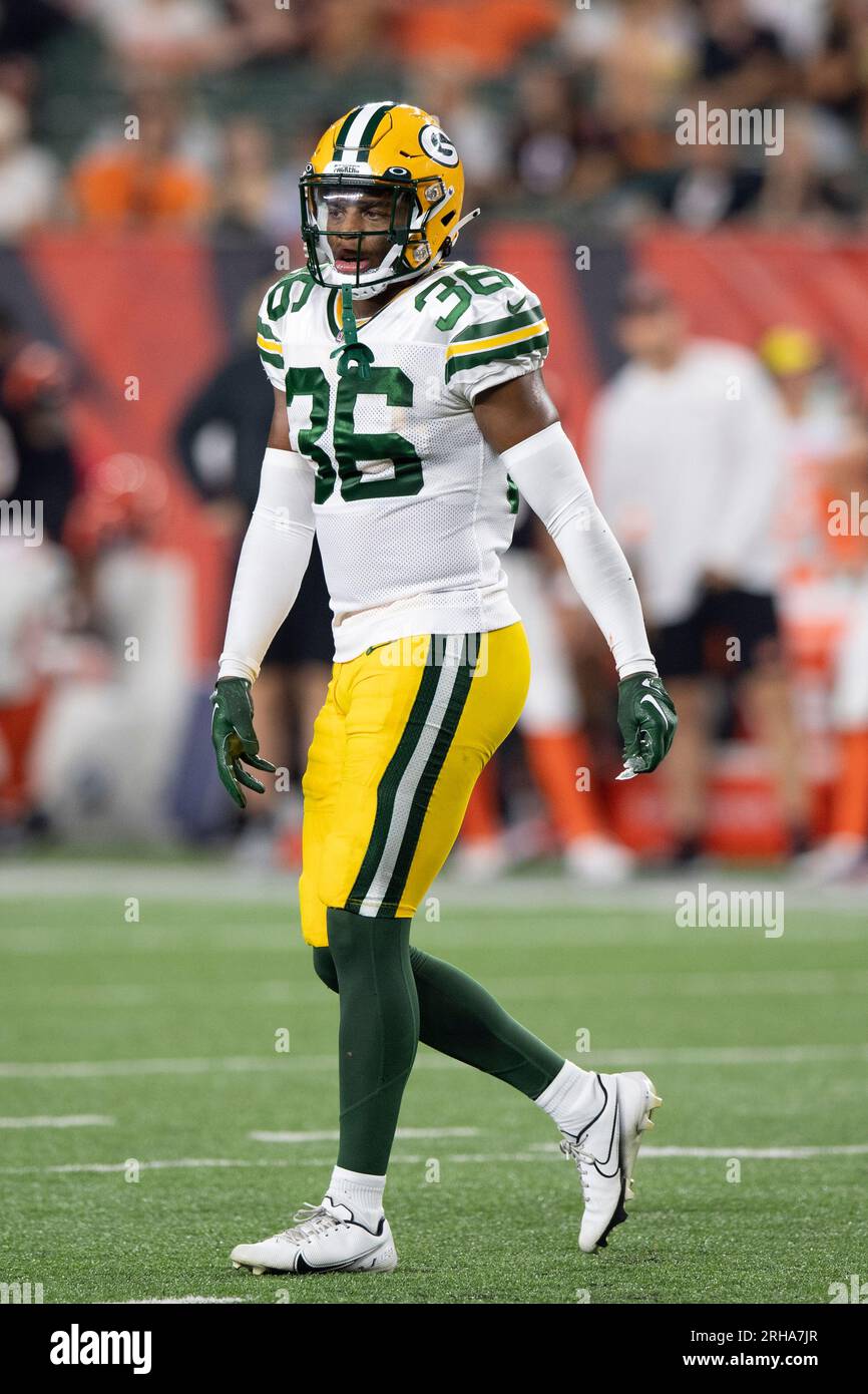 Green Bay Packers safety Anthony Johnson Jr. (36) lines up for the play