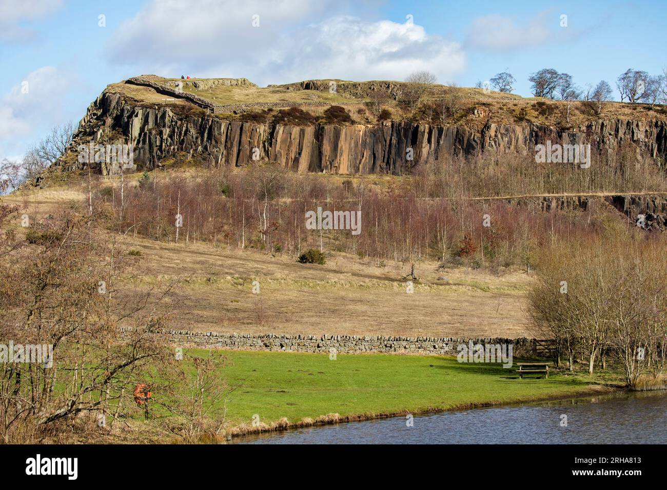 Looking across Walltown Quarry lake at Walltown Country Park to ...