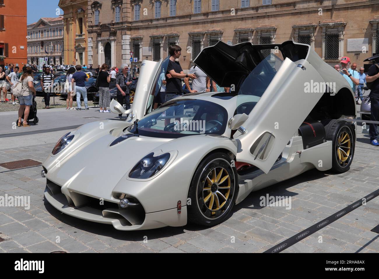 Modena, Italy, June 16, 2023, Pagani sports car parade and technical details for the company's 25th anniversary Stock Photo