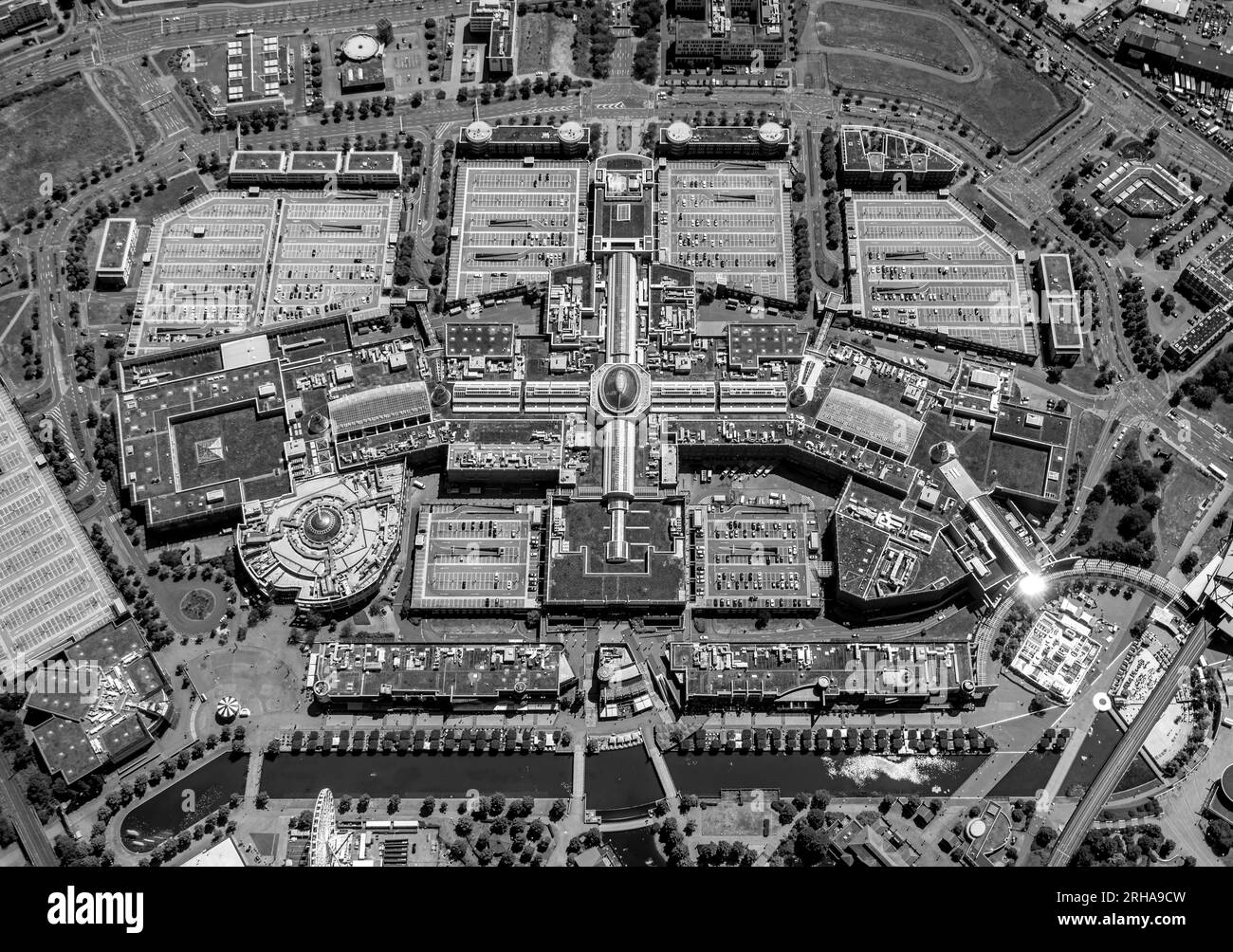 Aerial view, Westfield Centro shopping center, Neue Mitte, Borbeck, Oberhausen, Ruhr area, North Rhine-Westphalia, Germany, DE, Shopping center, Shopp Stock Photo