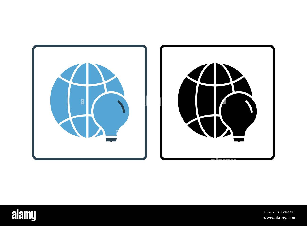 Global Solution icon. Icon related to Search Engine Optimization. suitable for web site design, app, user interfaces. solid icon style. Simple vector Stock Vector