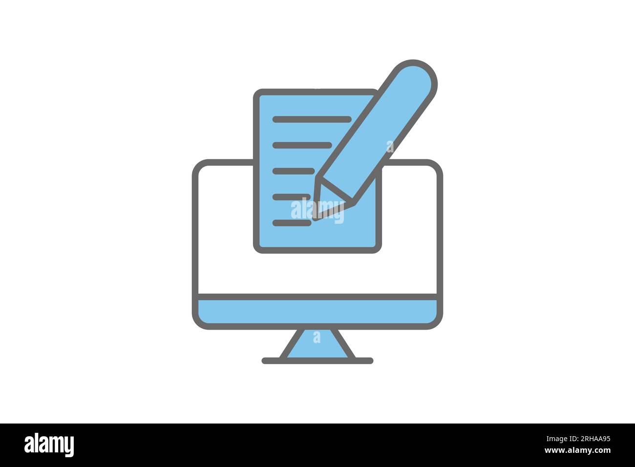 Search engine optimization copy writing icon. Icon related to Search Engine Optimization. suitable for web site design, app, user interfaces. flat lin Stock Vector