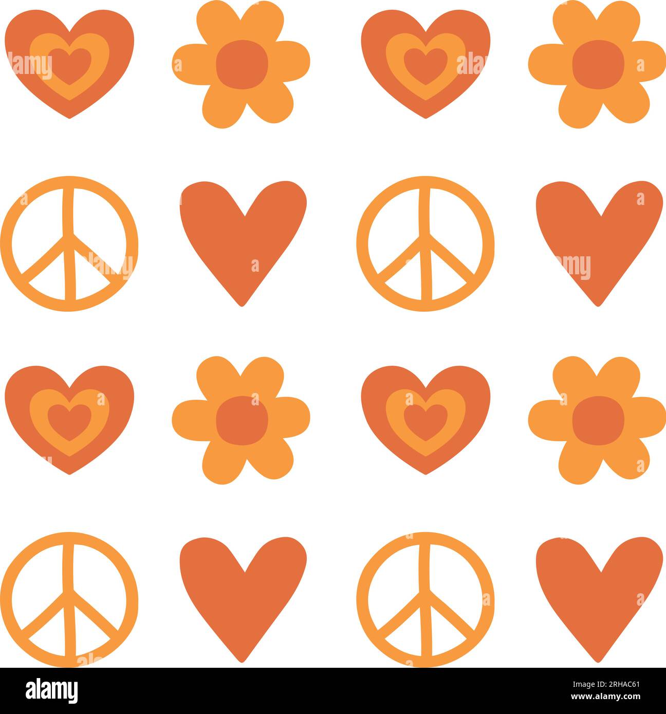 Seamless pattern groovy elements Stock Vector Images - Alamy