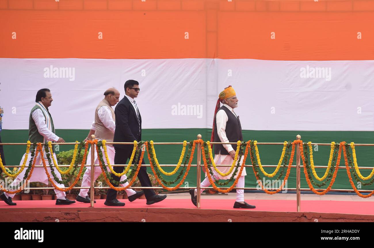 NEW DELHI, INDIA - AUGUST 15: Prime Minister Narendra Modi arrive at ...