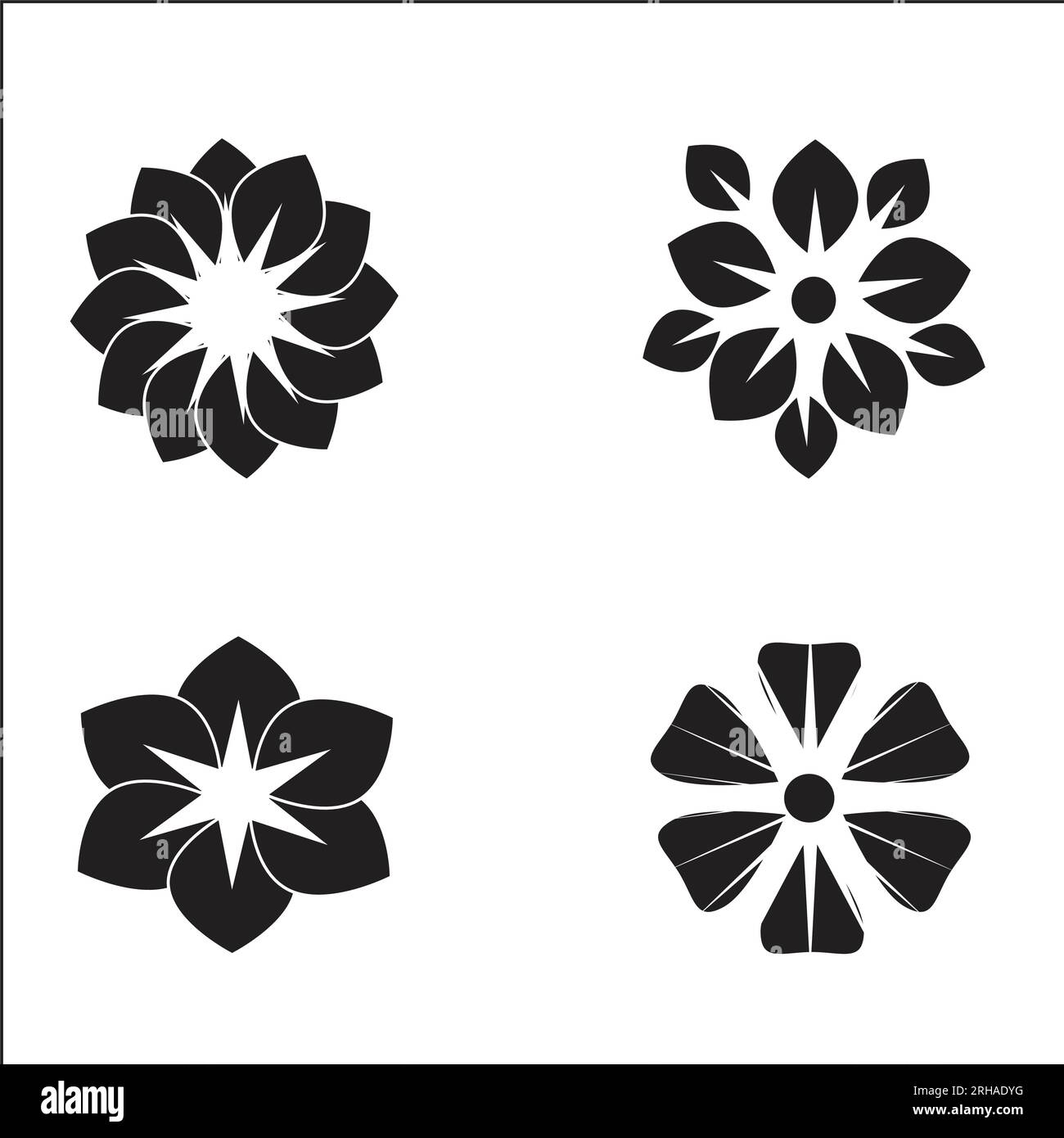 set of Flower design vector Stock Vector