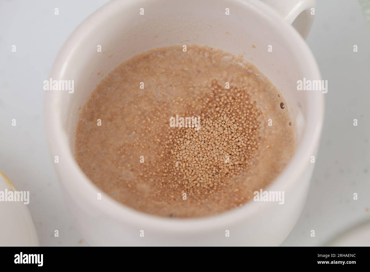 Leaven yeast. Yeast preparation for pizza dough. Home made pizza dough