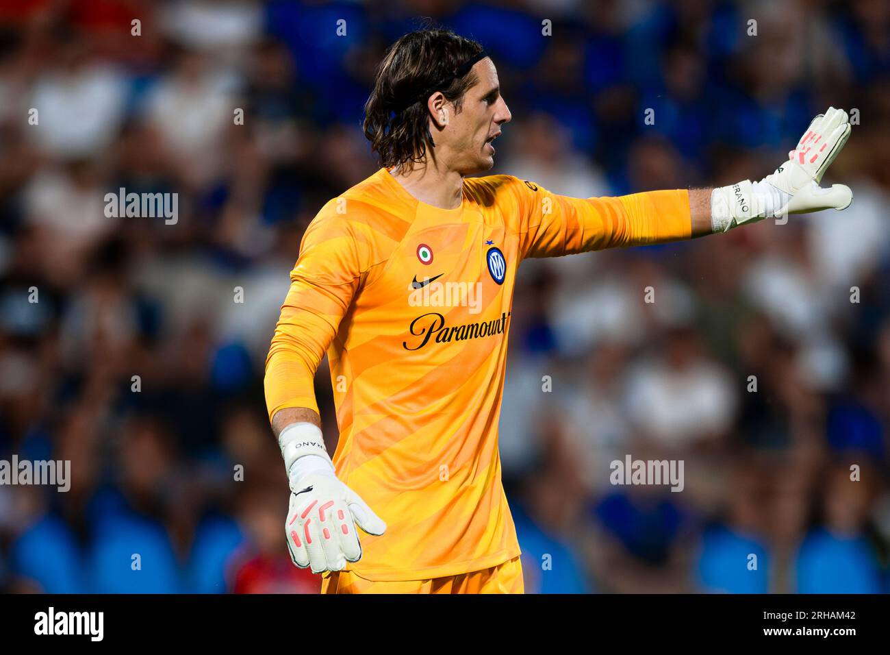 Yann Sommer of FC Internazionale gestures during the friendly football match between FC Internazionale and KF Egnatia. Stock Photo