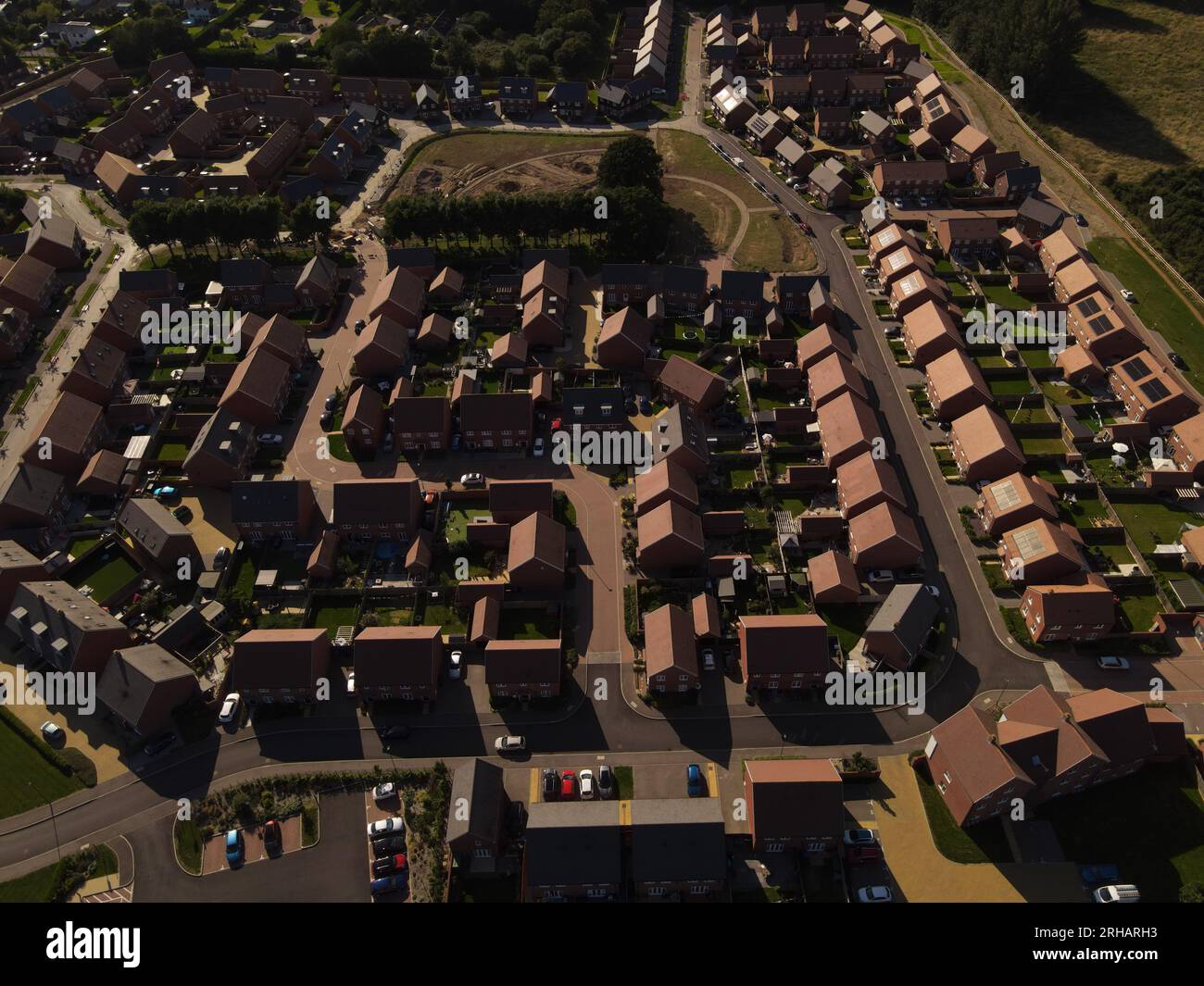 Aerial Scenes over a newlyconstructed Housing Estate, in West Sussex, England Stock Photo Alamy