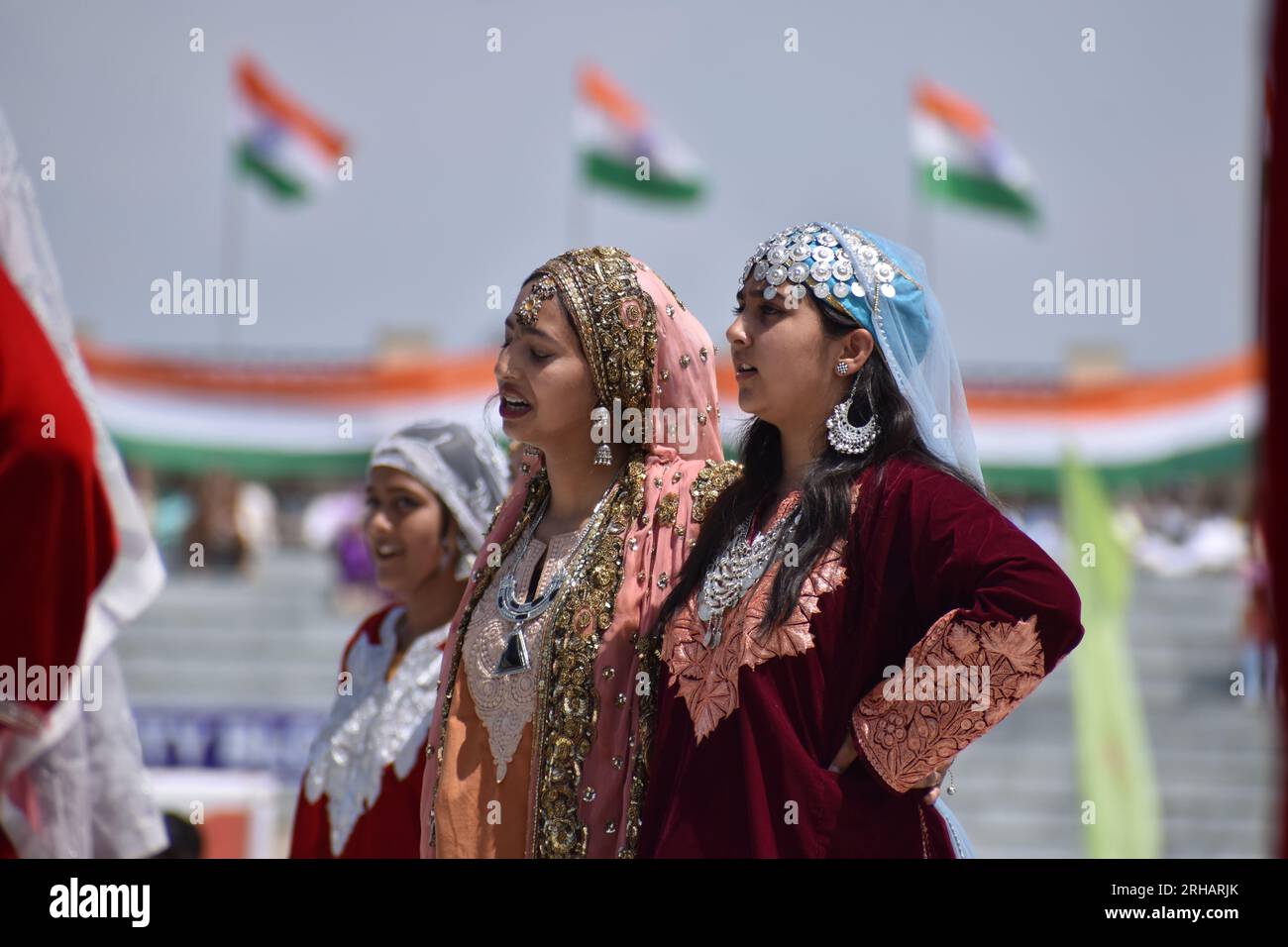 Srinagar, India. 15th Aug, 2023. 77th Independence Day Celebration in Kashmir Cultural programmes at bakshi stadium Srinagar. on August 15, 2023, Srinagar, India. (Credit Image: © Umer Qadir/eyepix via ZUMA Press Wire) EDITORIAL USAGE ONLY! Not for Commercial USAGE! Stock Photo