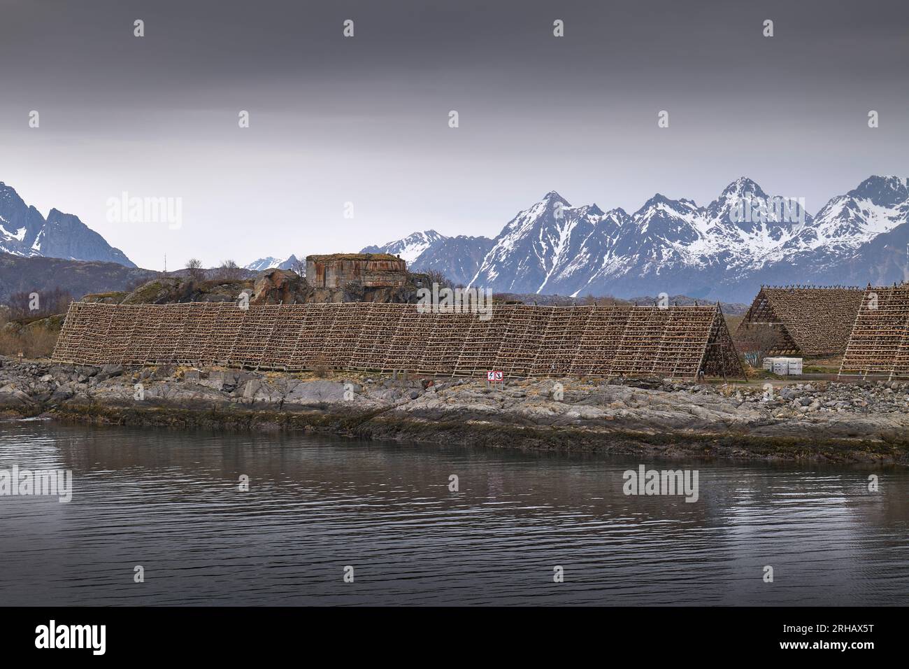 Fish Flakes (Hjell) Covered With Dried Cod, Dominate The Harbour Wall