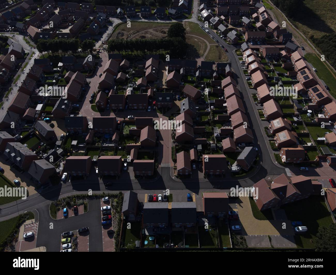 Aerial Scenes over a newlyconstructed Housing Estate, in West Sussex, England Stock Photo Alamy