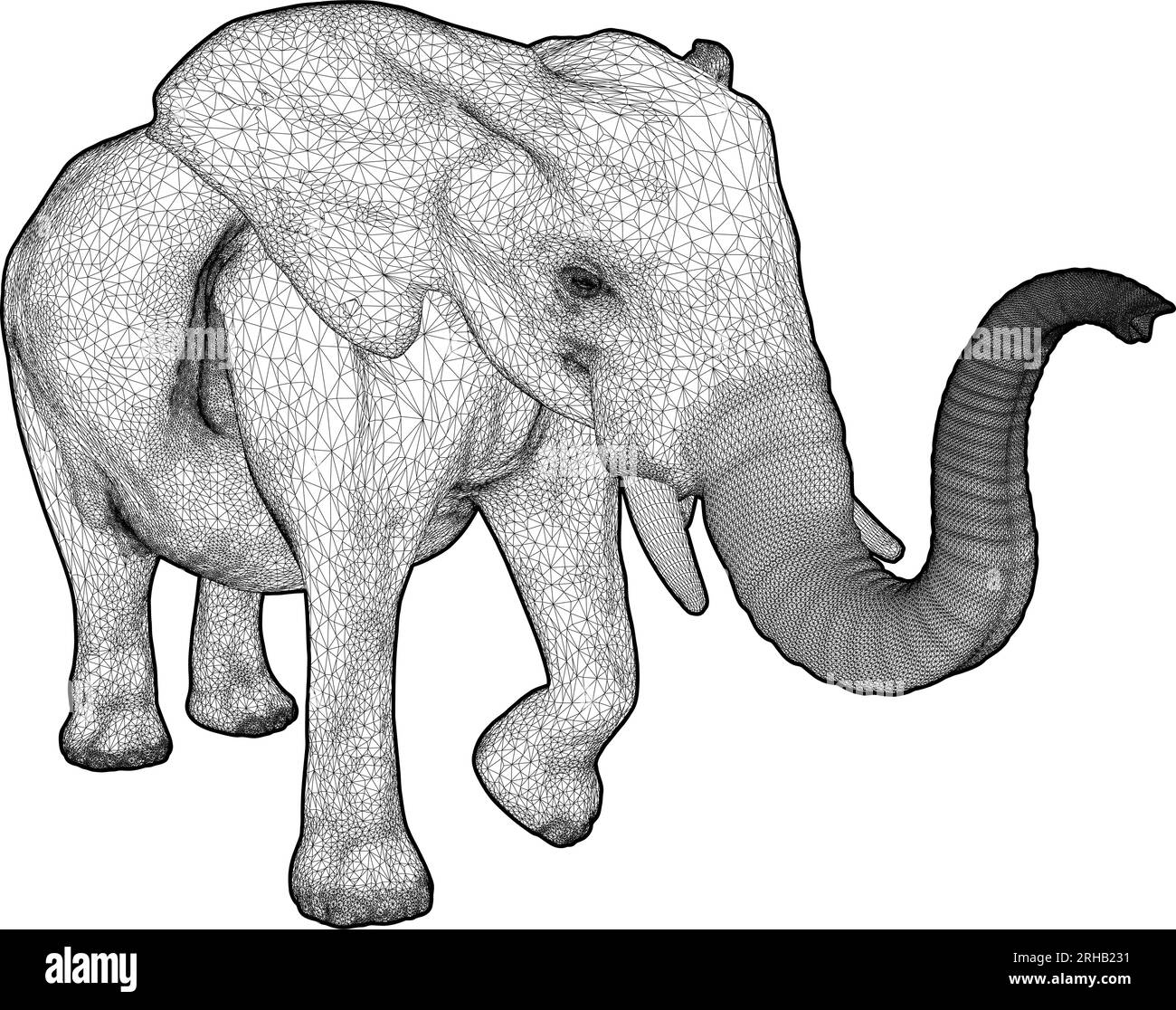 Elephant Vector. Isolated On White Background. A Vector Illustration Of