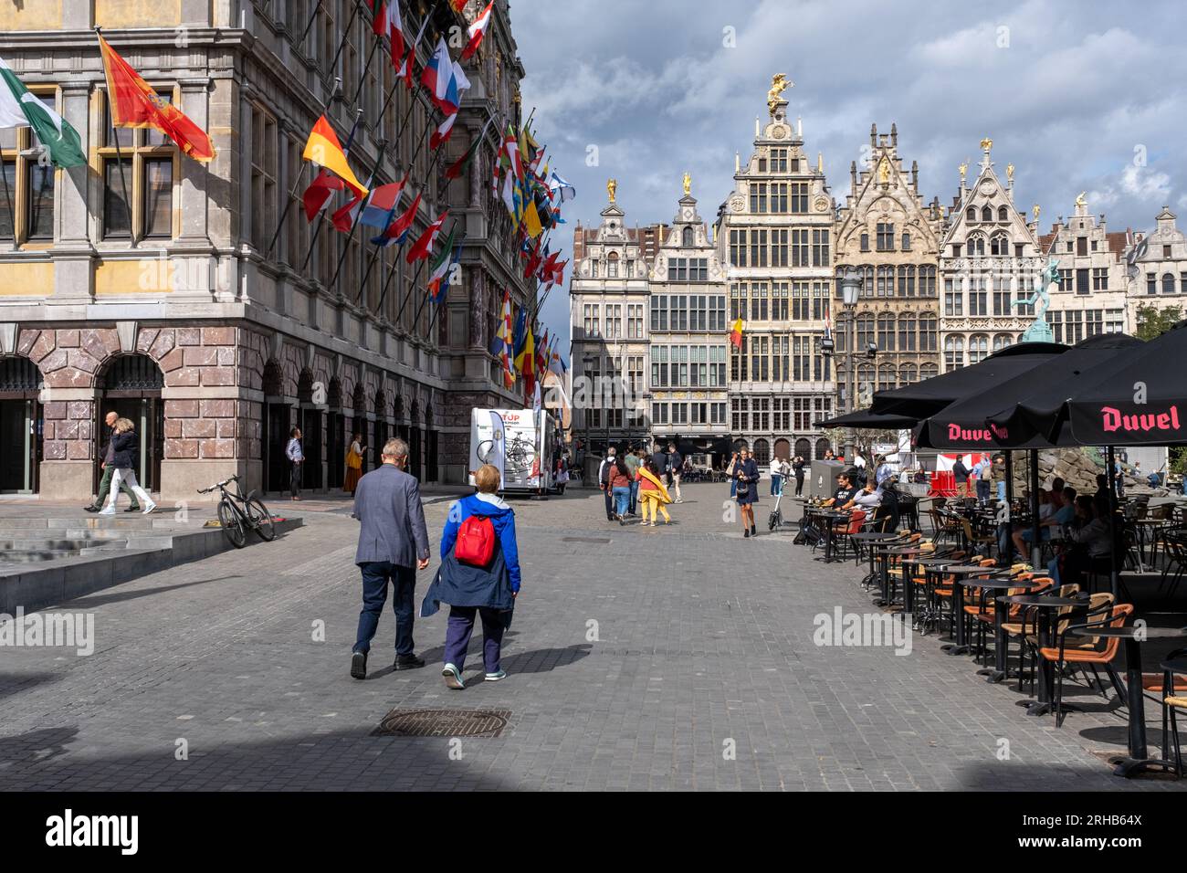 Anvers, Belgium - 9 September 2022: Antwerp city hall on Grote Markt Stock Photo