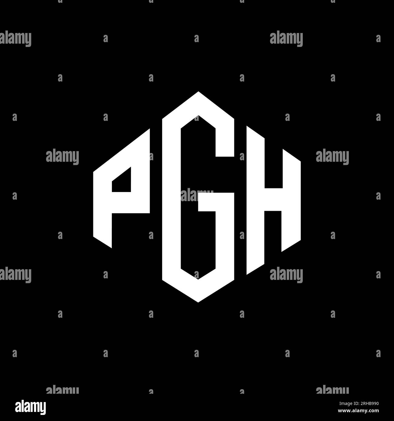 PGH letter logo design with polygon shape. PGH polygon and cube shape ...