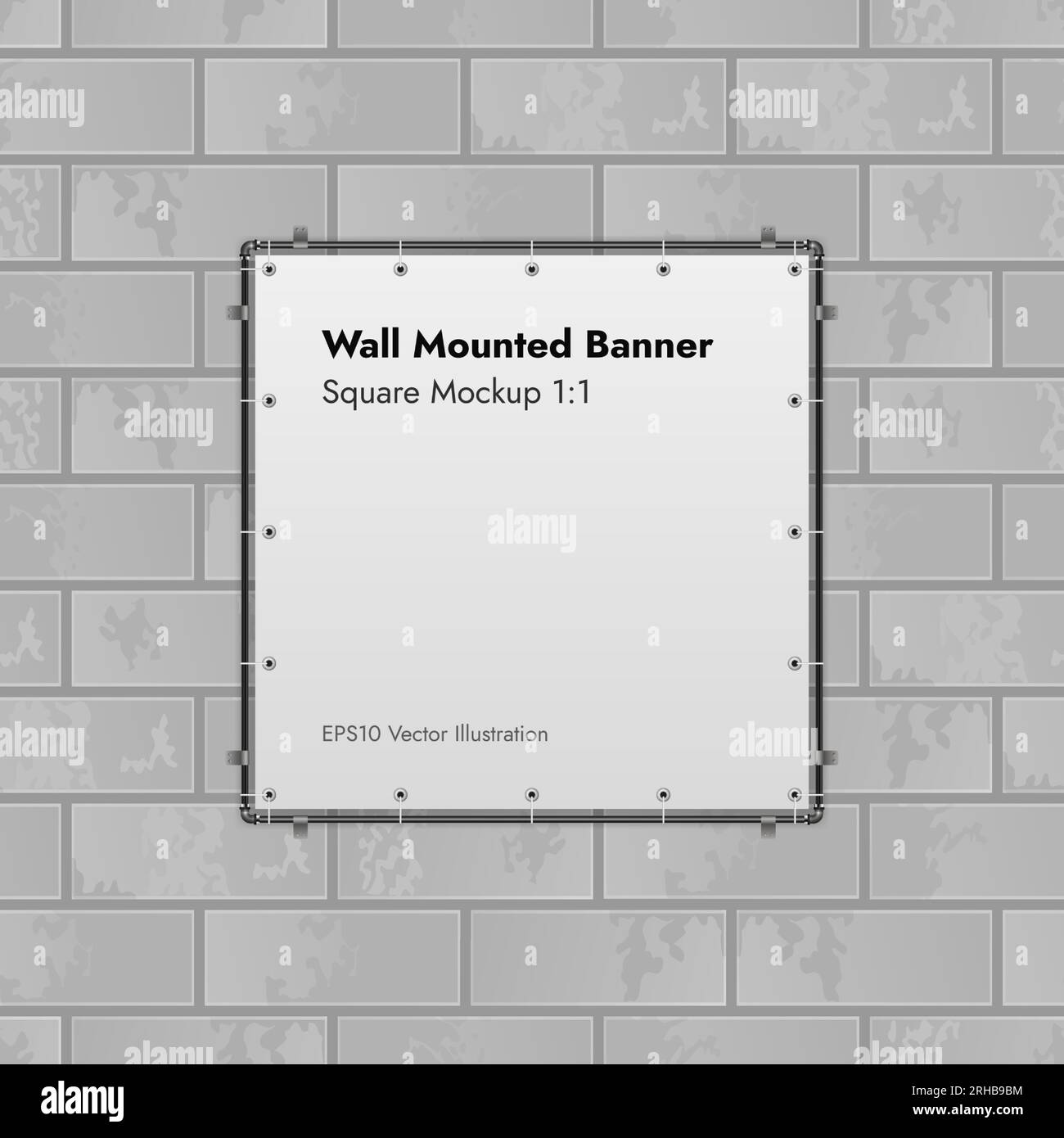 Wall Mounted Banner on Marble Background Vector Illustration. Stock Vector