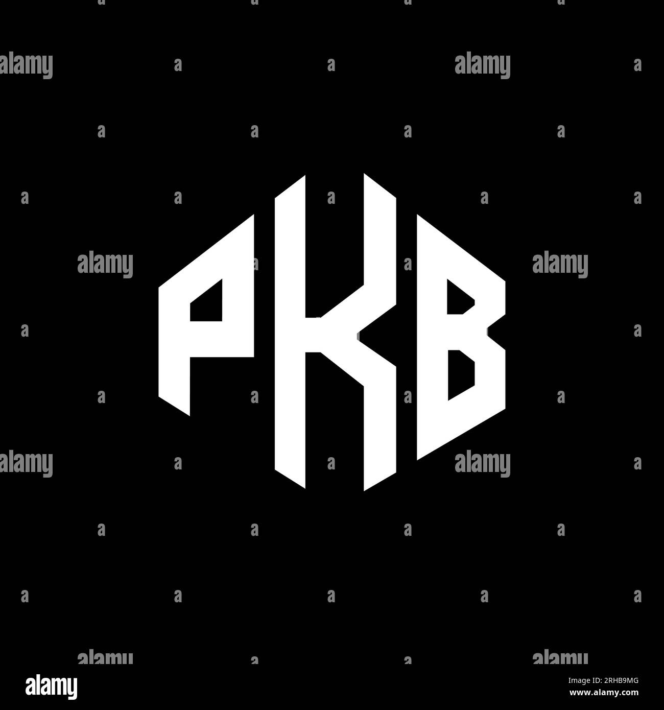 PKB letter logo design with polygon shape. PKB polygon and cube shape logo design. PKB hexagon vector logo template white and black colors. PKB monogr Stock Vector