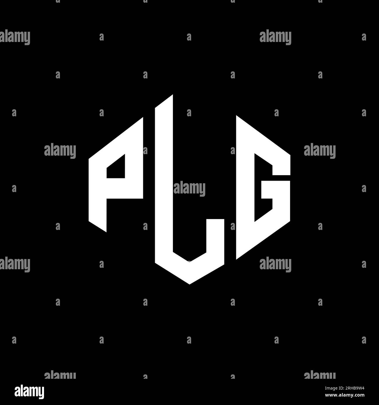 PLG letter logo design with polygon shape. PLG polygon and cube shape