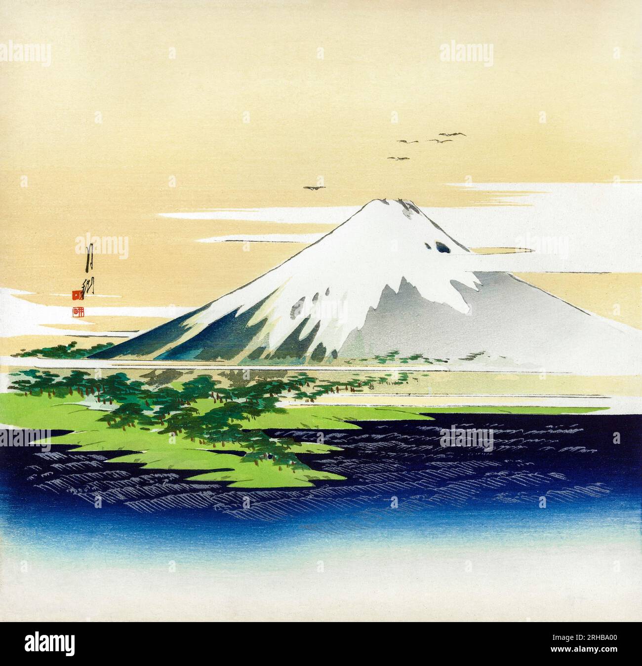Fuji (1900 –1910) print in high resolution by Ogata Gekko. Stock Photo