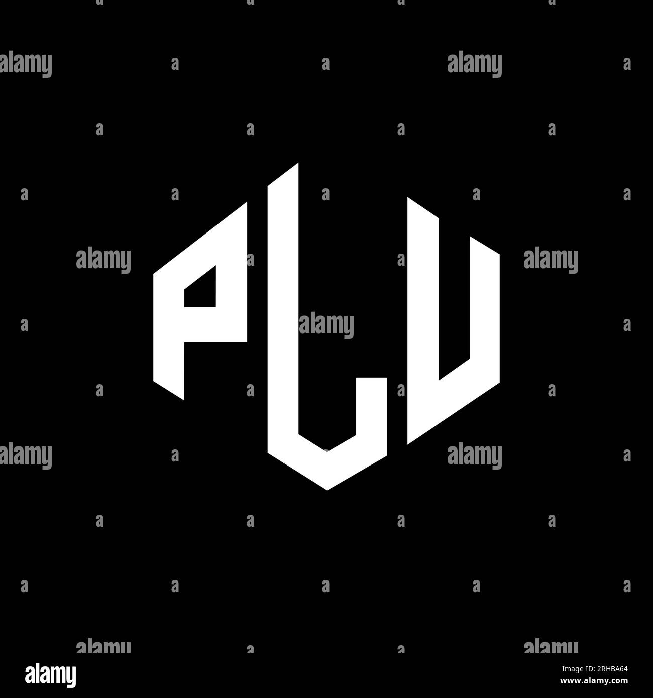 PLU letter logo design with polygon shape. PLU polygon and cube shape ...