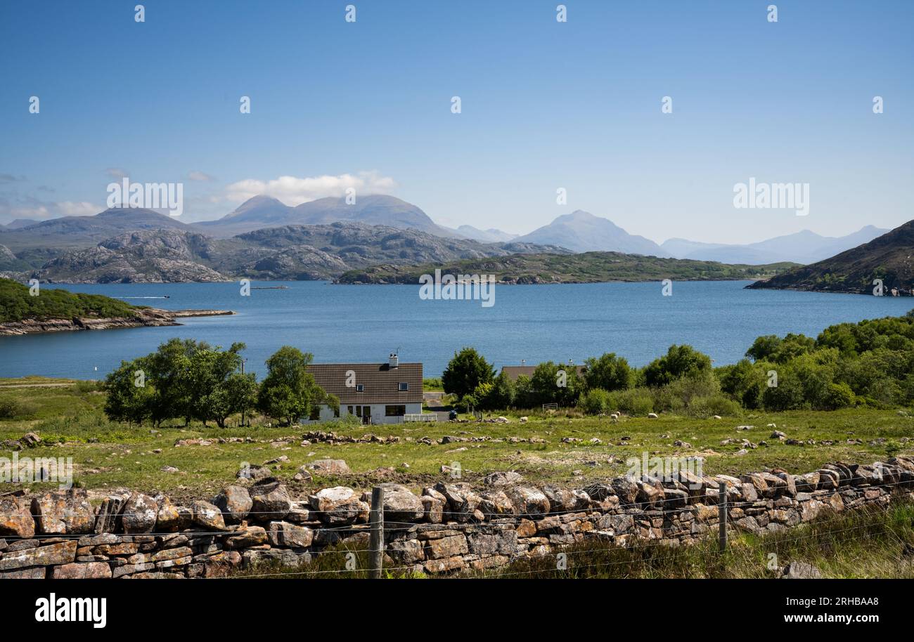 Loch Sheildaig from the NC500 or North Coast 500 Route near Applecross Scotland Stock Photo