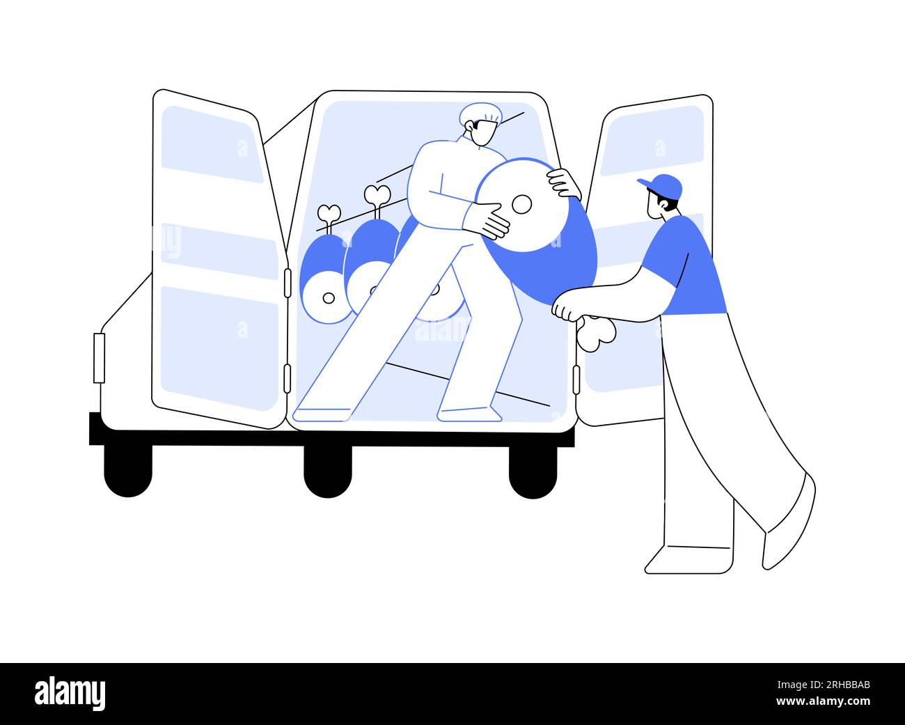 Refrigerator car for shipping meat abstract concept vector illustration