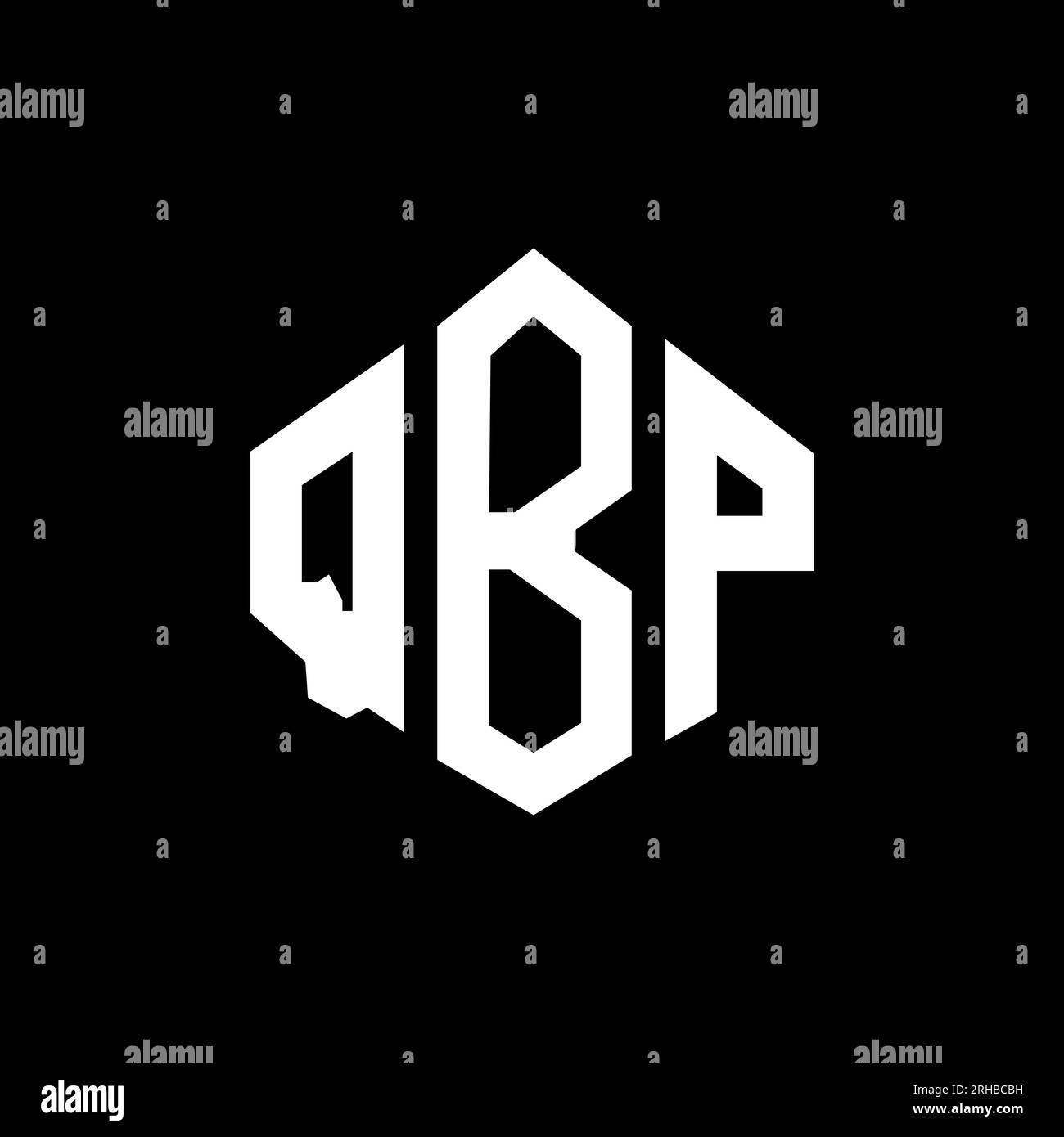 QBP letter logo design with polygon shape. QBP polygon and cube shape logo design. QBP hexagon vector logo template white and black colors. QBP monogr Stock Vector