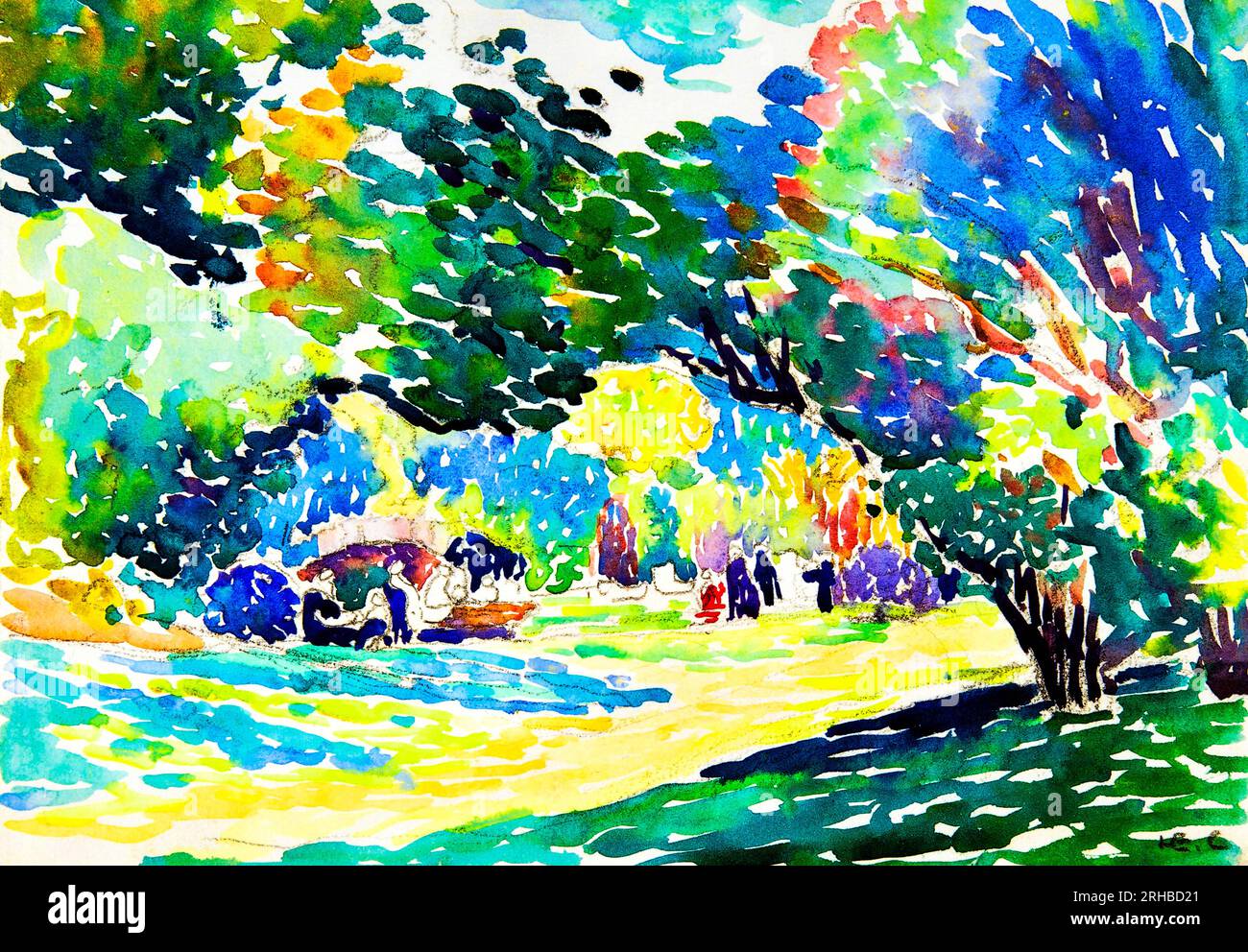 Landscape painting in high resolution by HenriEdmond Cross. Original from The MET Museum Stock