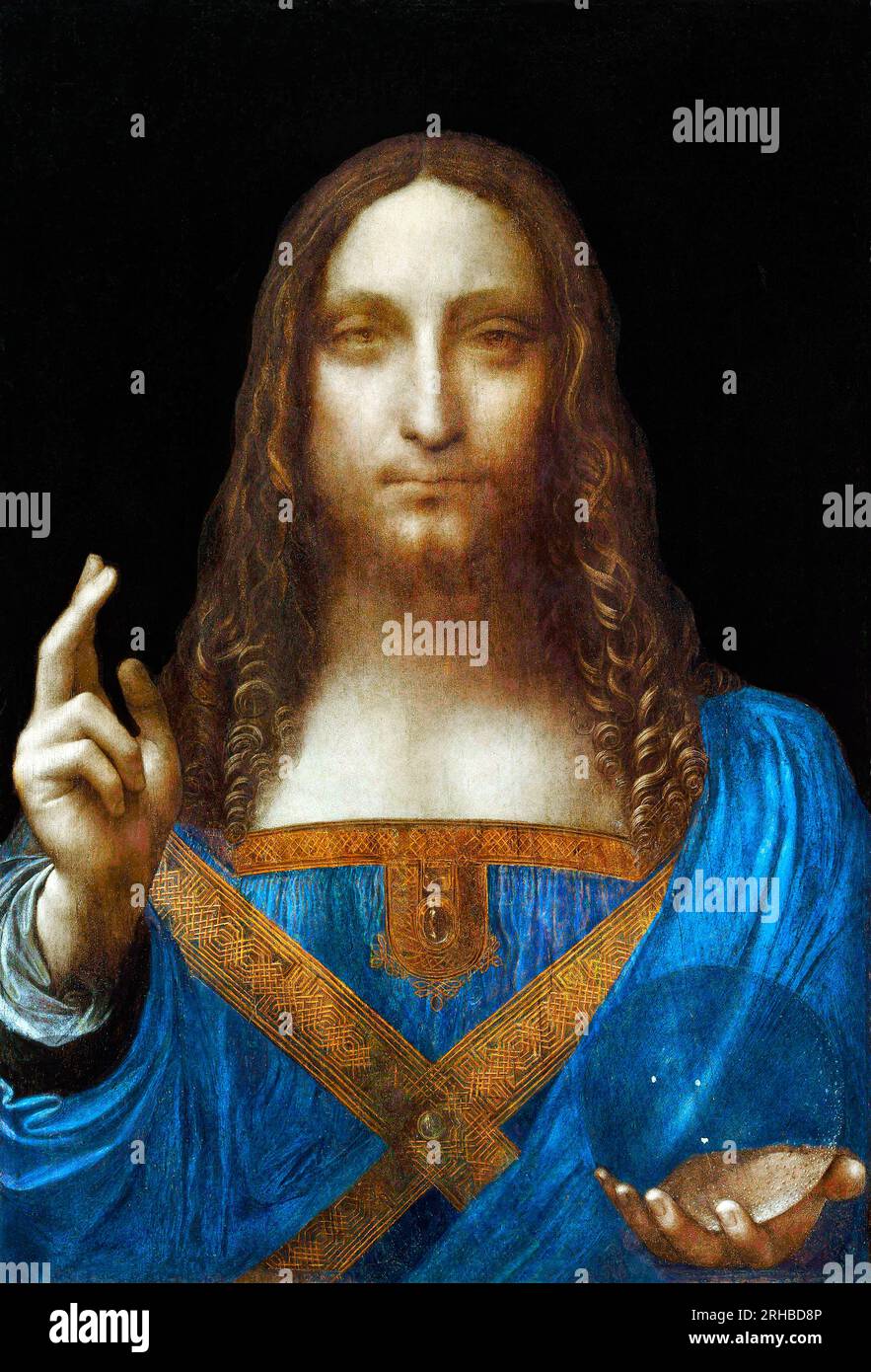 Leonardo da Vinci's Salvator Mundi famous painting. Original from