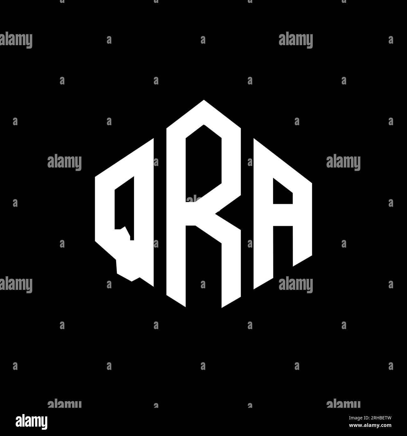 QRA letter logo design with polygon shape. QRA polygon and cube shape logo design. QRA hexagon vector logo template white and black colors. QRA monogr Stock Vector