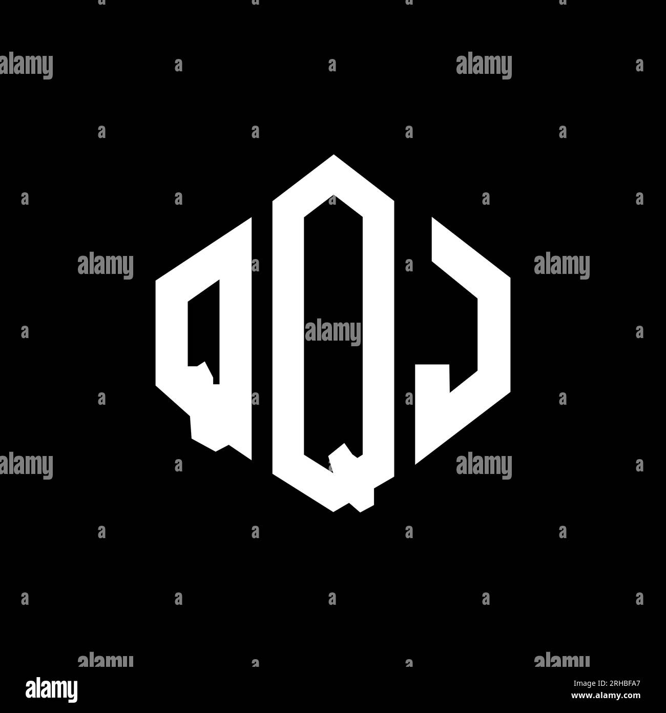 QQJ letter logo design with polygon shape. QQJ polygon and cube shape ...