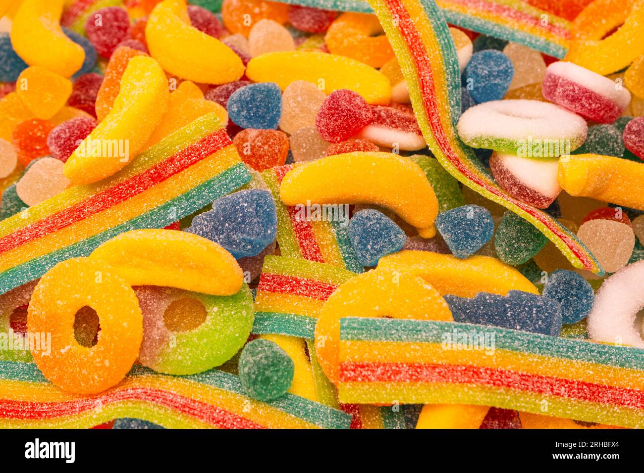 Assorted gummy candies. Top view. Jelly sweets Stock Photo - Alamy