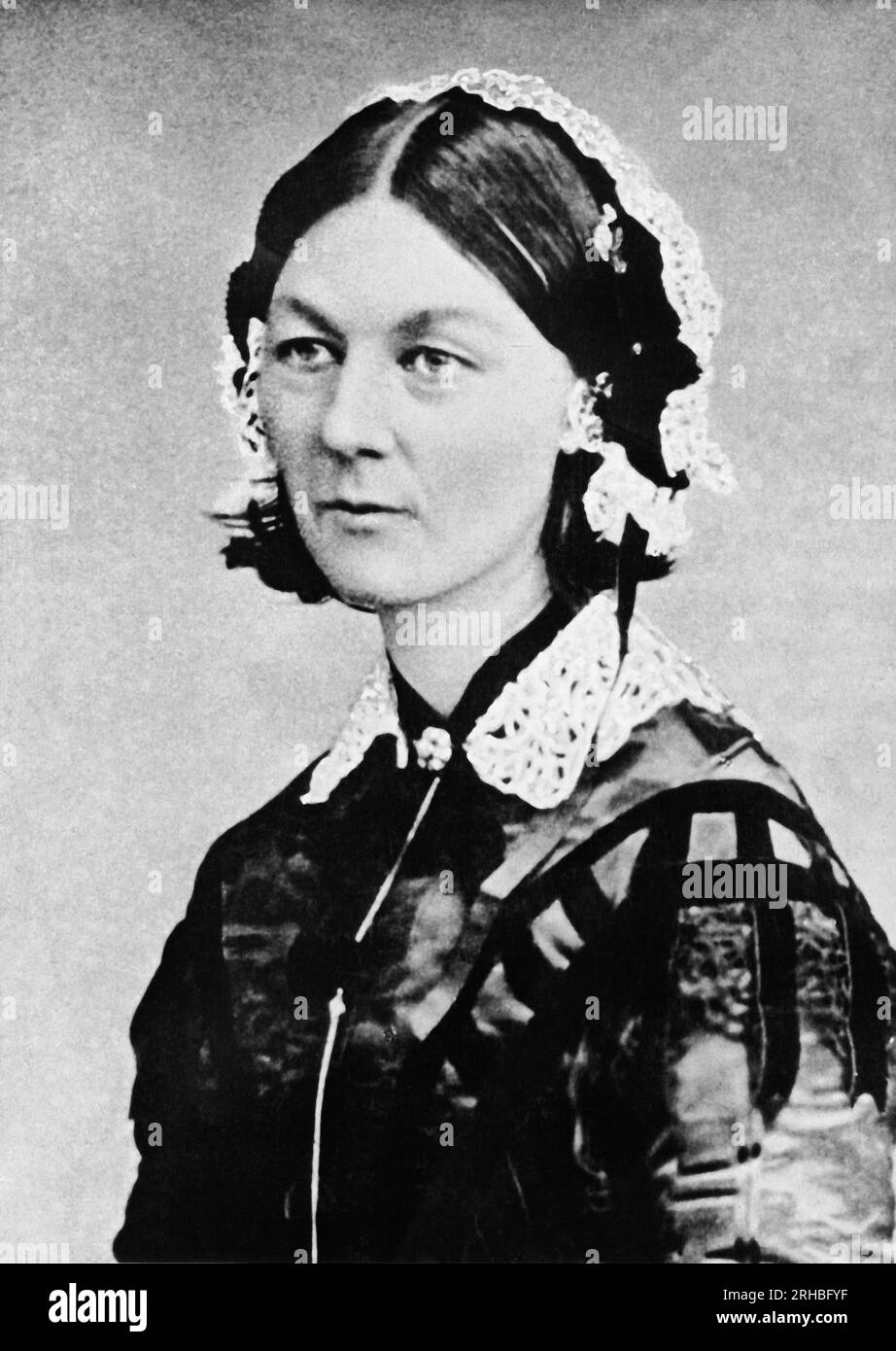 Russia:  c. 1855 A portrait of Florence Nightingale during the time she was tending to the wounded during the Crimean War. Stock Photo