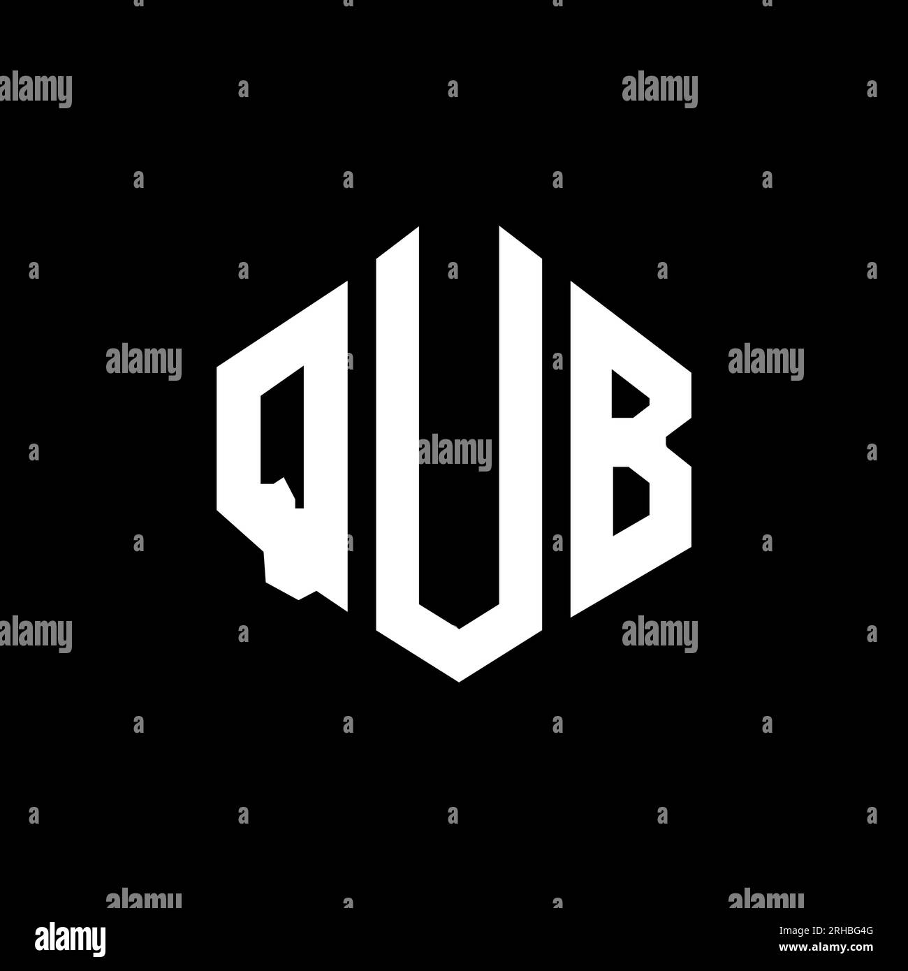 QUB letter logo design with polygon shape. QUB polygon and cube shape