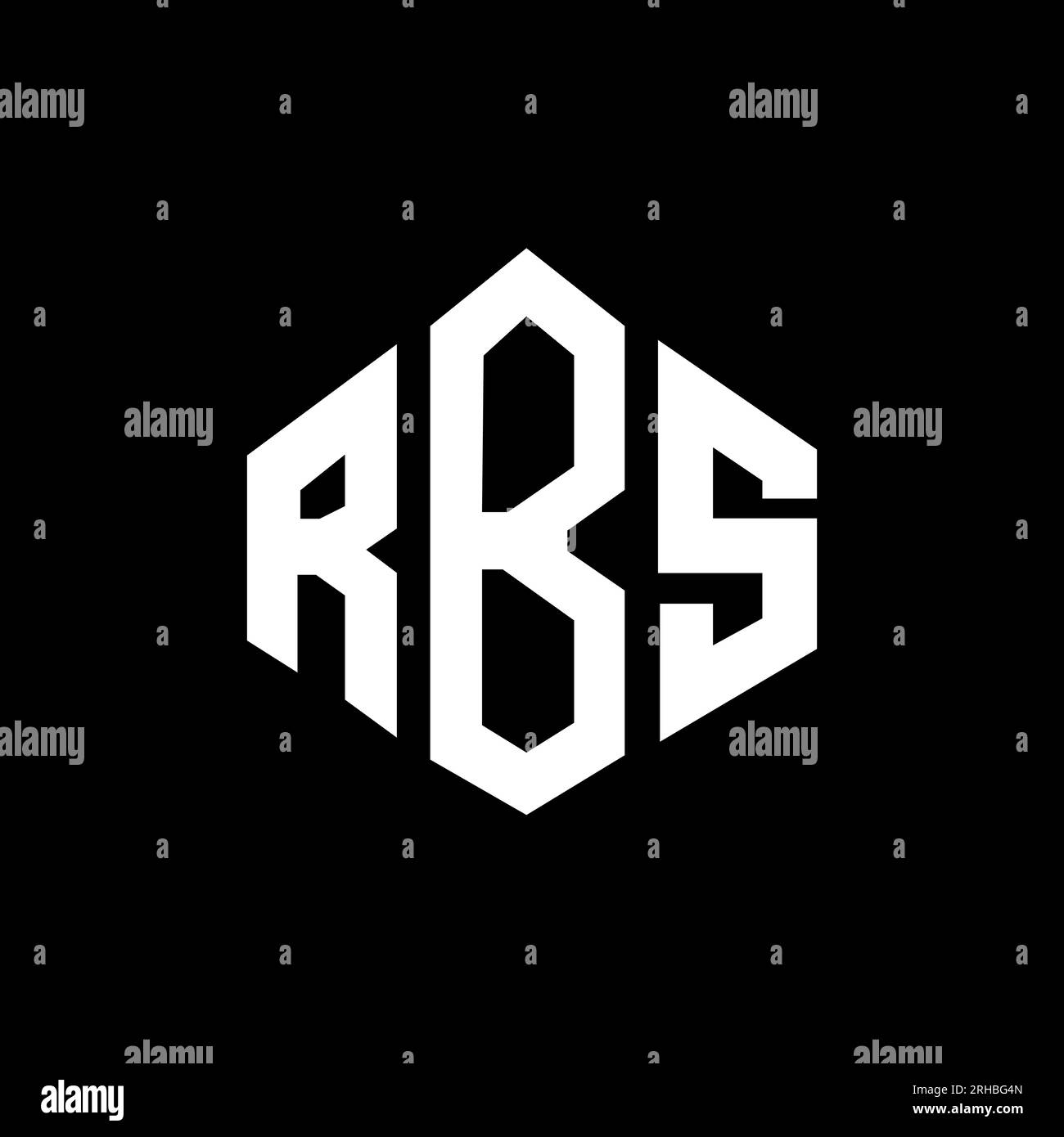 RBS letter logo design with polygon shape. RBS polygon and cube shape logo design. RBS hexagon