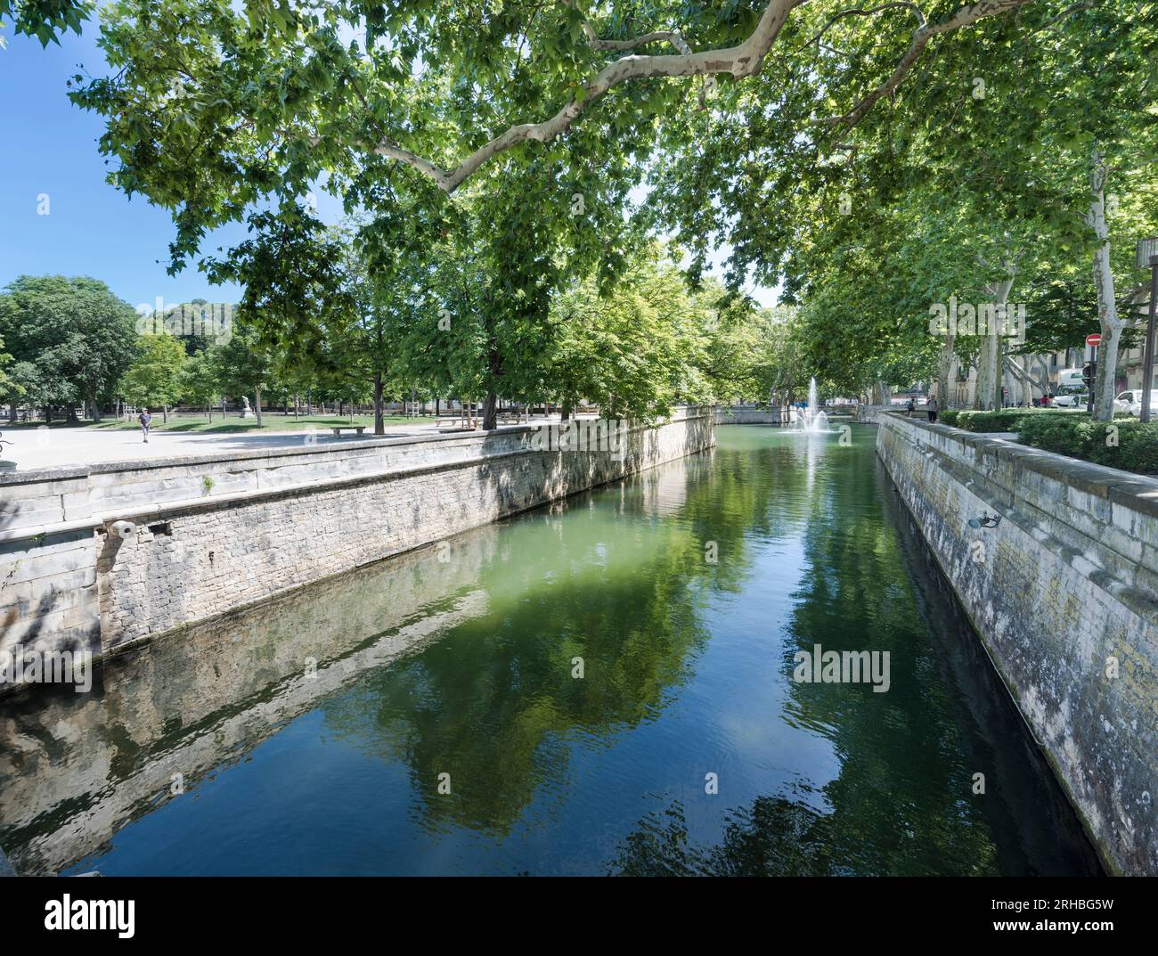 The garden jardin de la Fontaine in Nimes. Gard, Provence, France