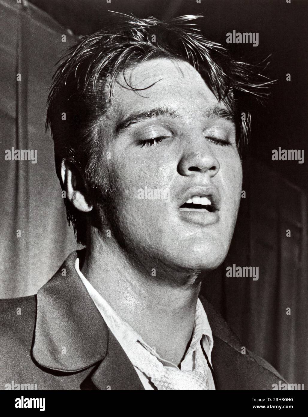 United States: 1957  A portrait of Elvis Presley. Stock Photo