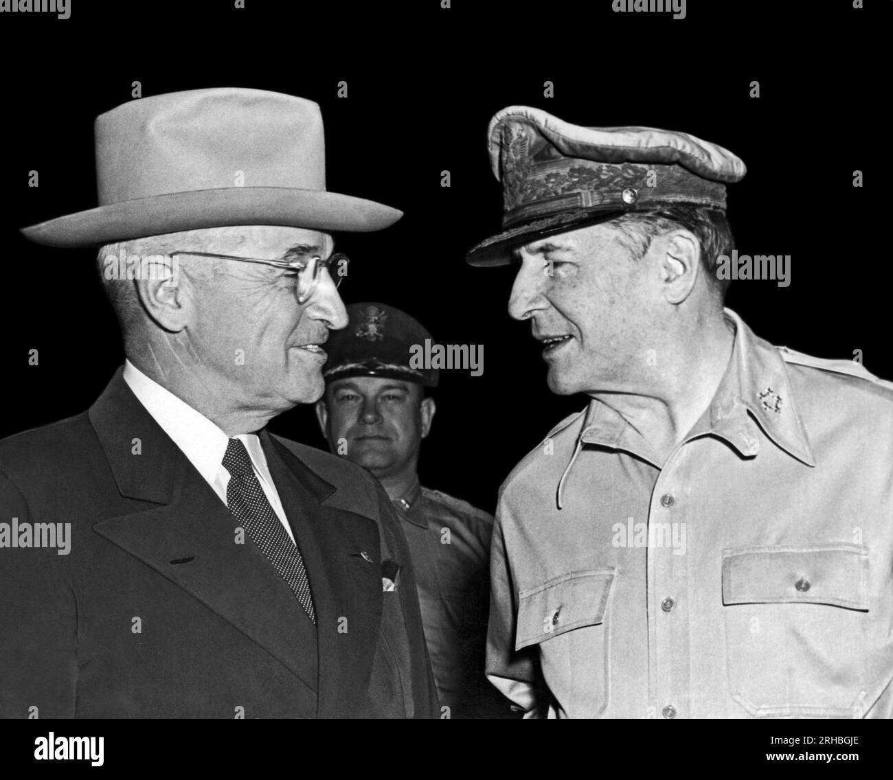 Wake Island, Pacific Ocean October 15, 1950. President Harry Truman