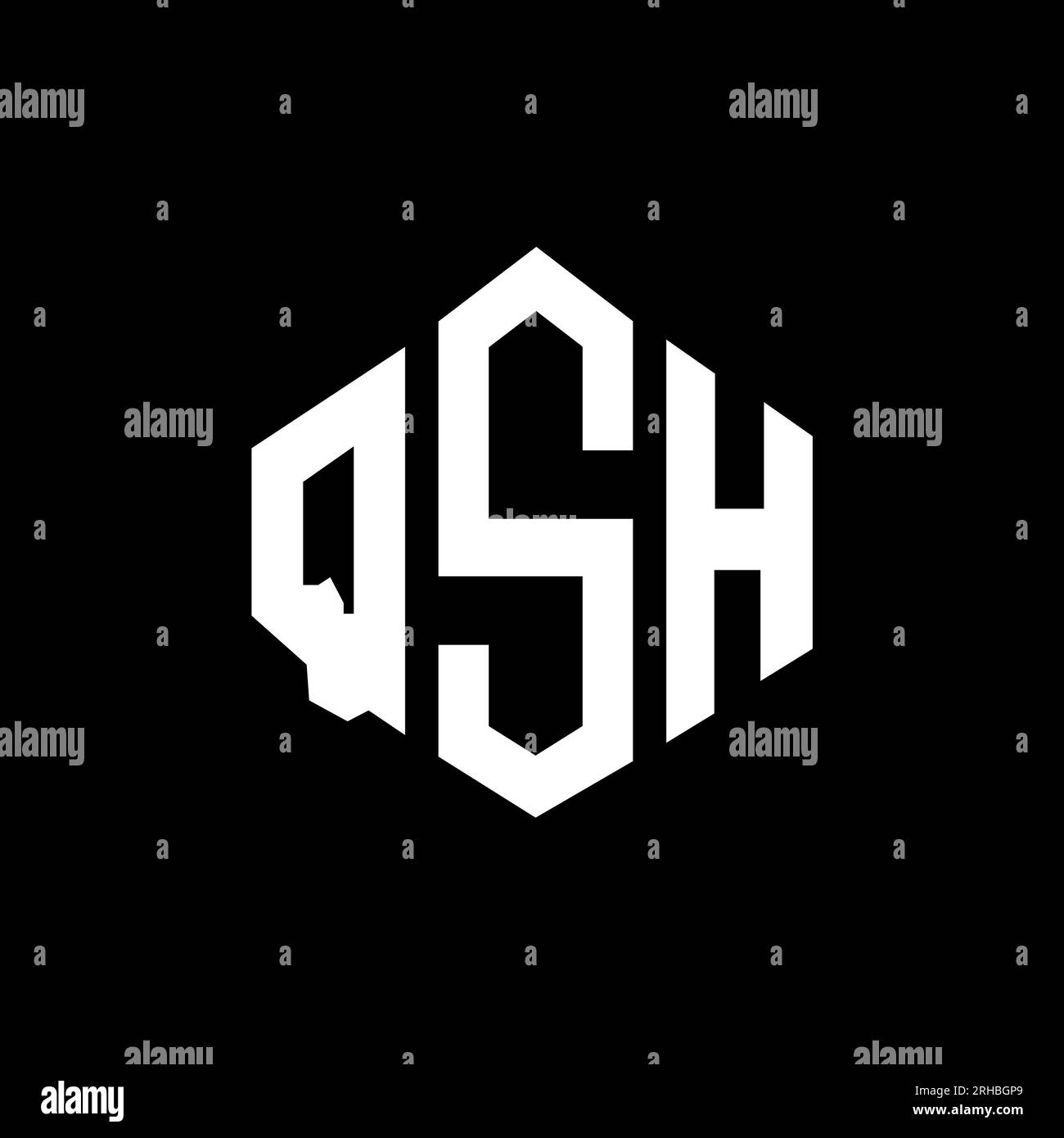 Qsh QSH letter logo design with polygon shape. QSH polygon and cube shape ...