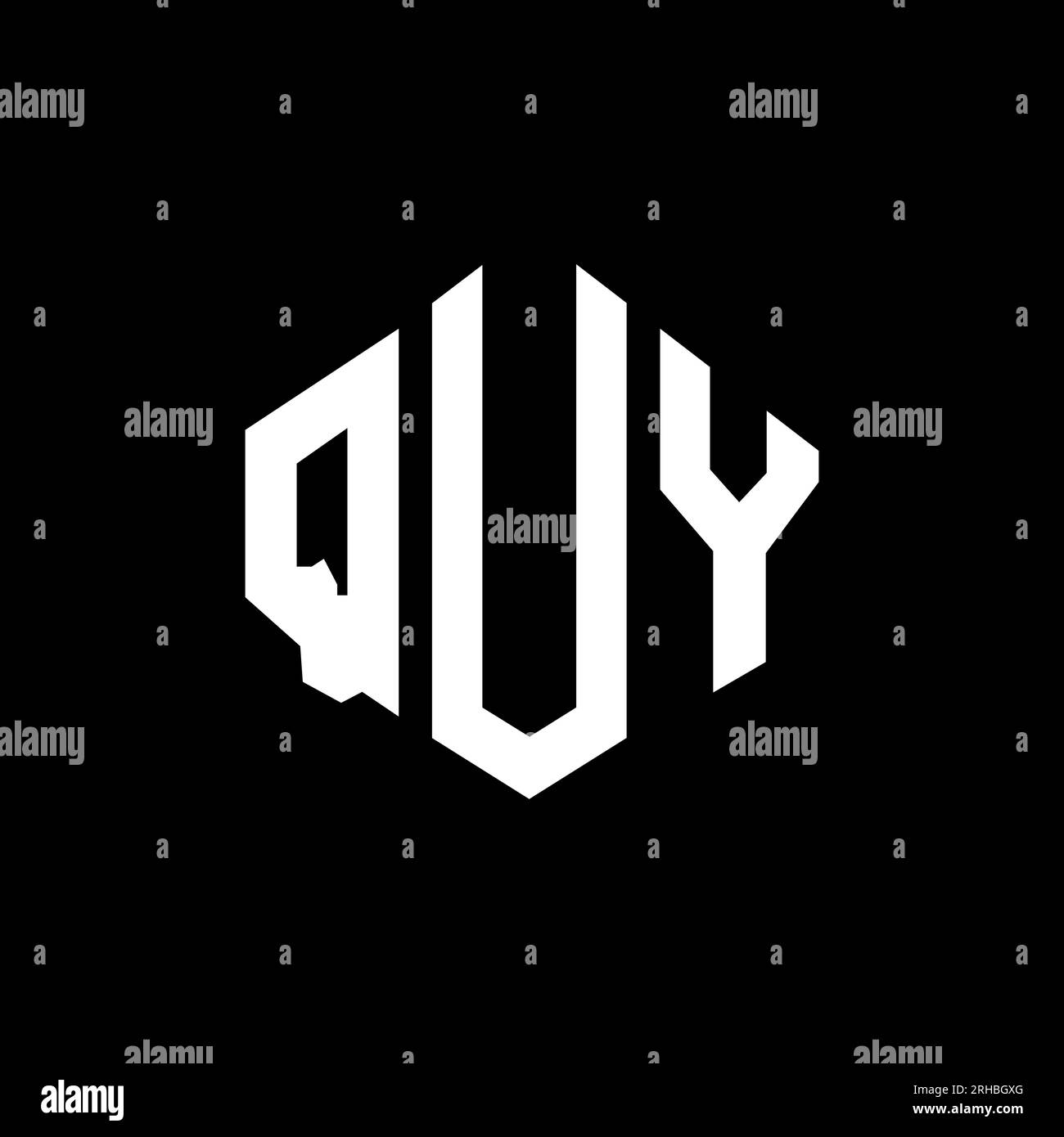 QUY letter logo design with polygon shape. QUY polygon and cube shape ...