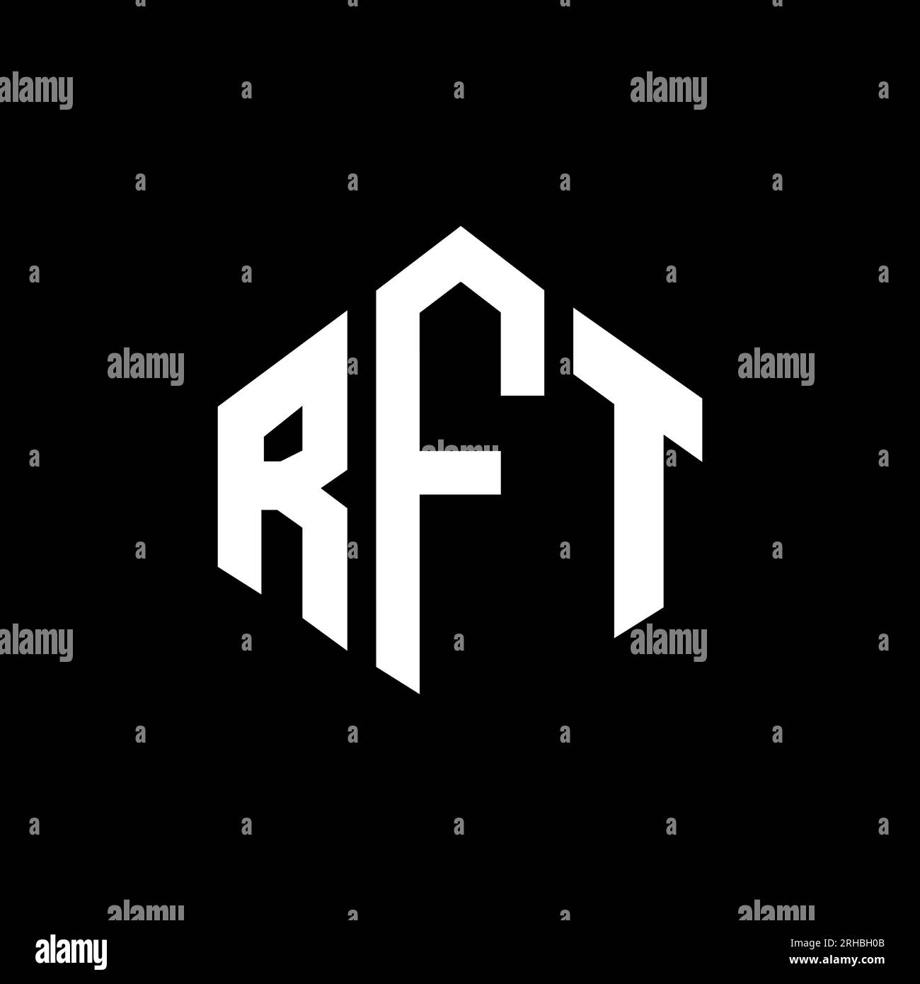 RFT letter logo design with polygon shape. RFT polygon and cube shape