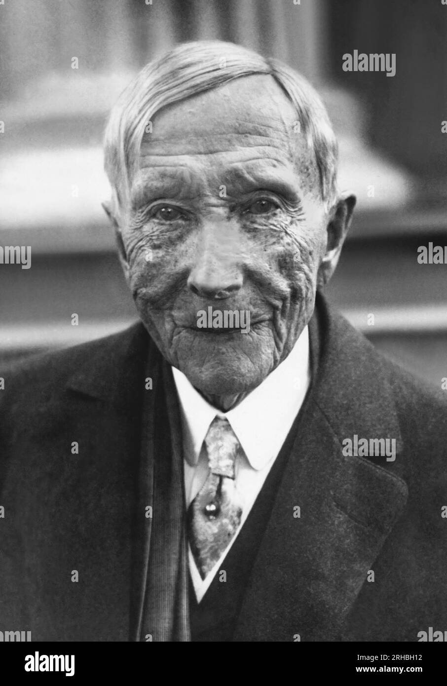 Tarrytown, New York:  July 10, 1927 A portrait of John D. Rockefeller two day safter he celebrated his 88th birthday. Stock Photo
