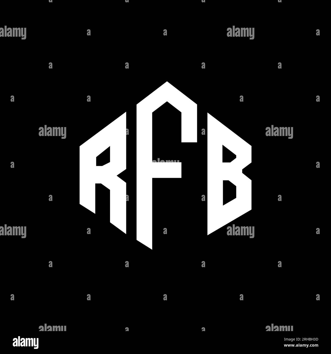 RFB letter logo design with polygon shape. RFB polygon and cube shape