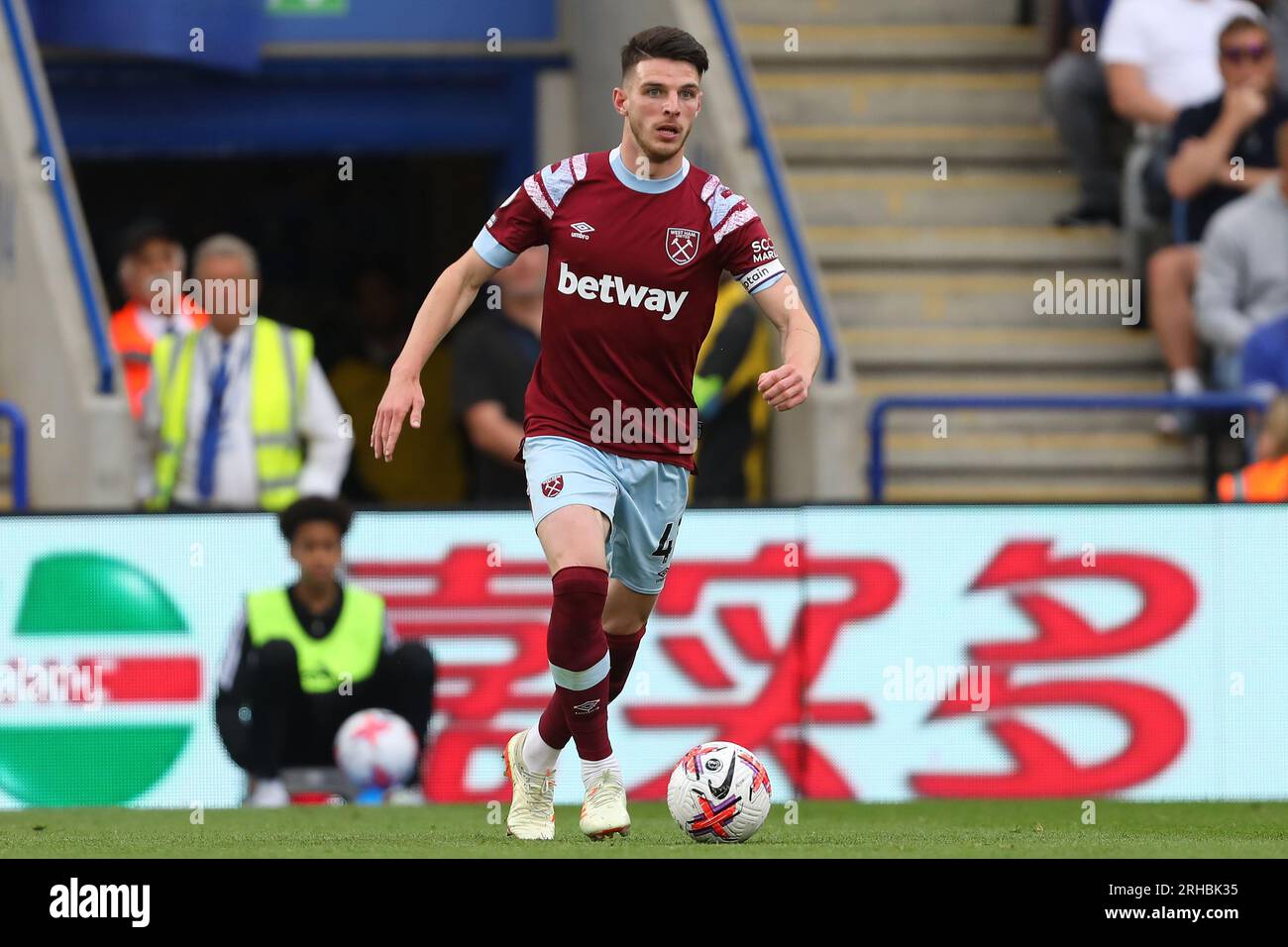 Declan Rice of West Ham United - Leicester City v West Ham United, Premier League, King Power Stadium, Leicester, UK - 28th May 2023  Editorial Use Only - DataCo restrictions apply Stock Photo